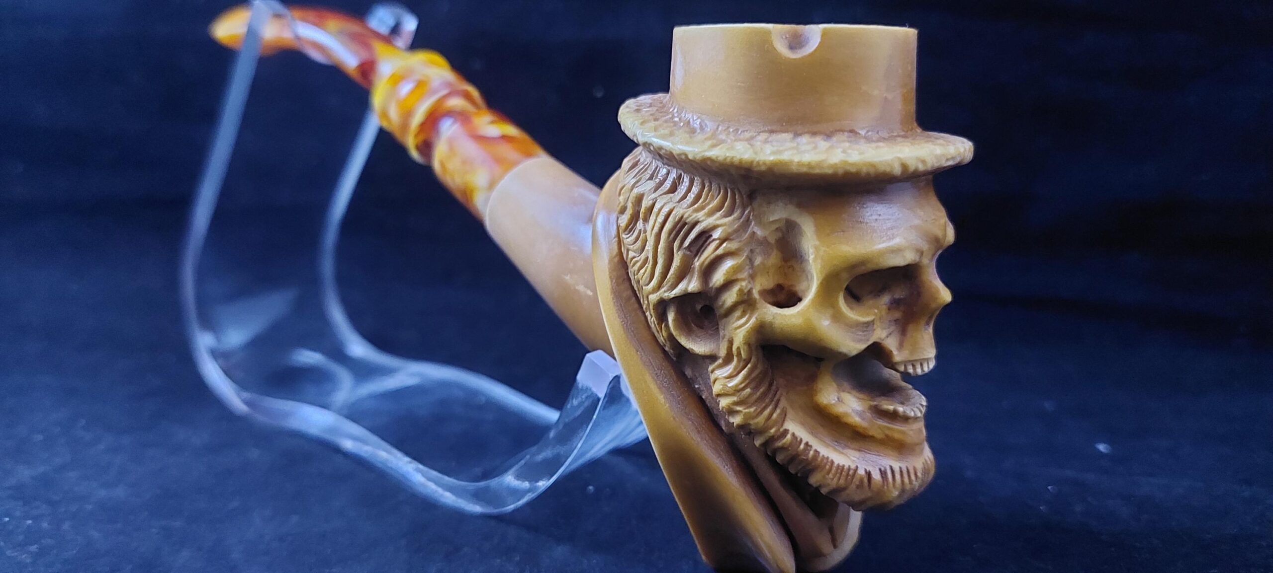 Skull meerschaum pipe, block meerschaum, special skull design meerschaum pipe - Image 5