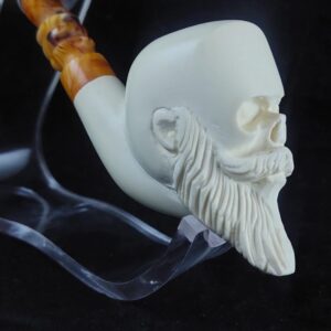Skull meerschaum pipe, block meerschaum, special skull design meerschaum pipe