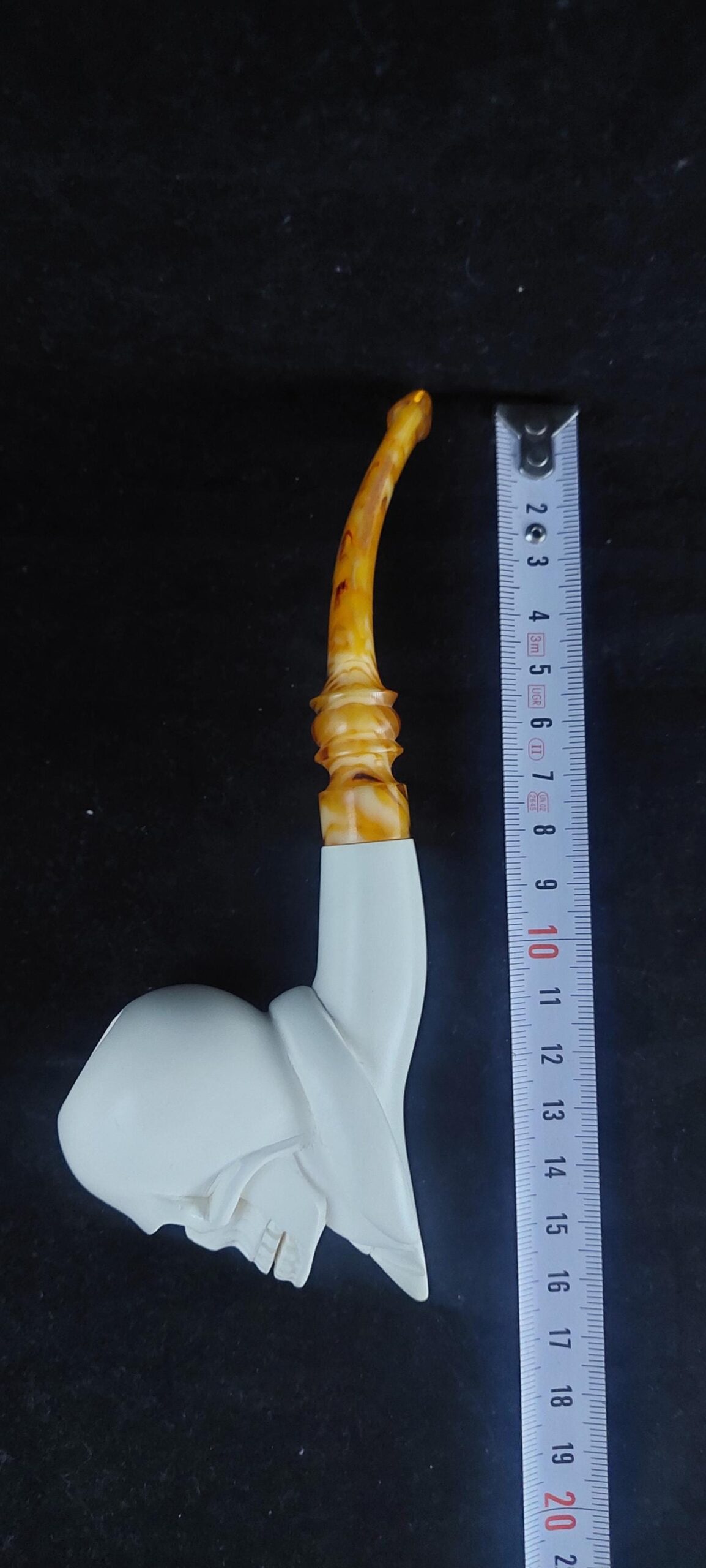 Skull meerschaum pipe, special design meerschaum pipe, block meerschaum, hand carved pipe - Image 7