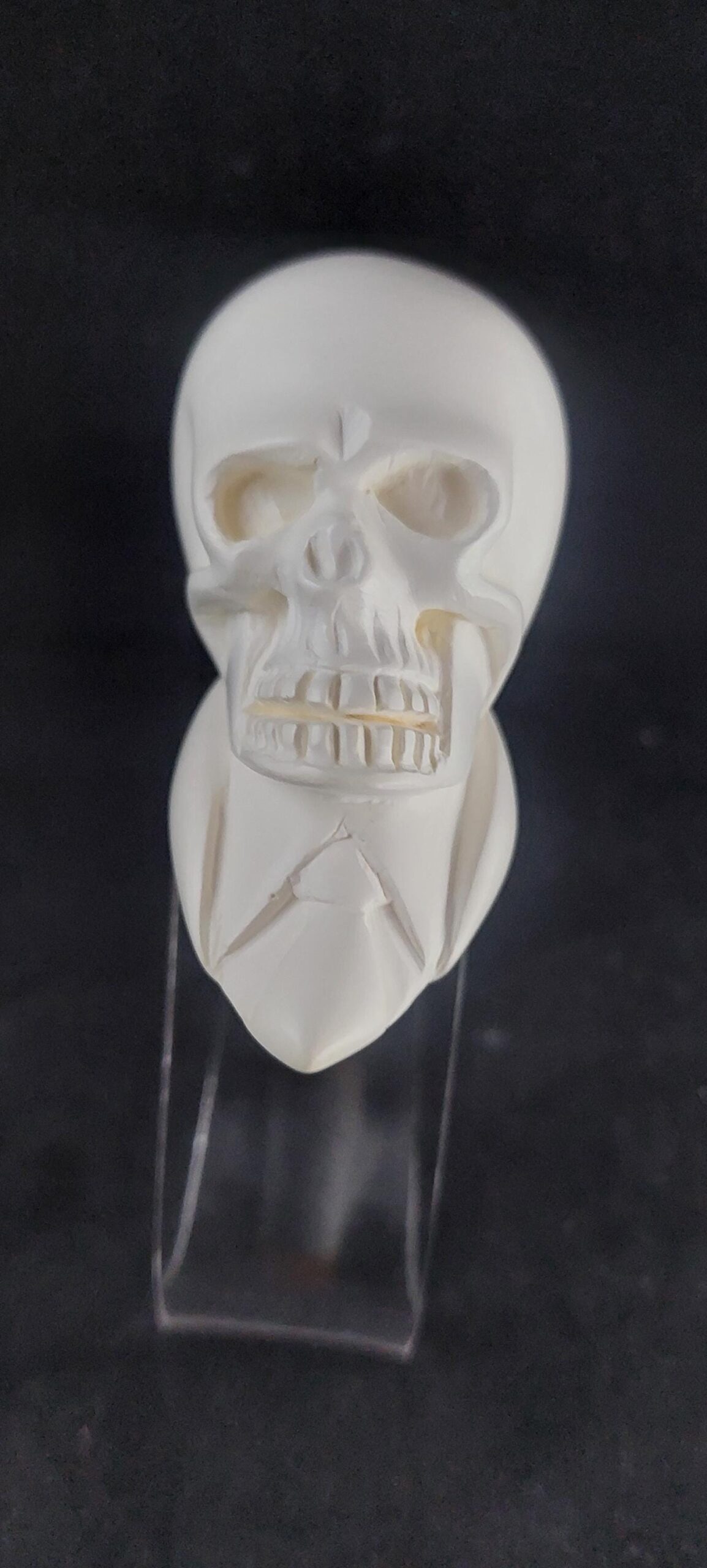 Skull meerschaum pipe, special design meerschaum pipe, block meerschaum, hand carved pipe - Image 3