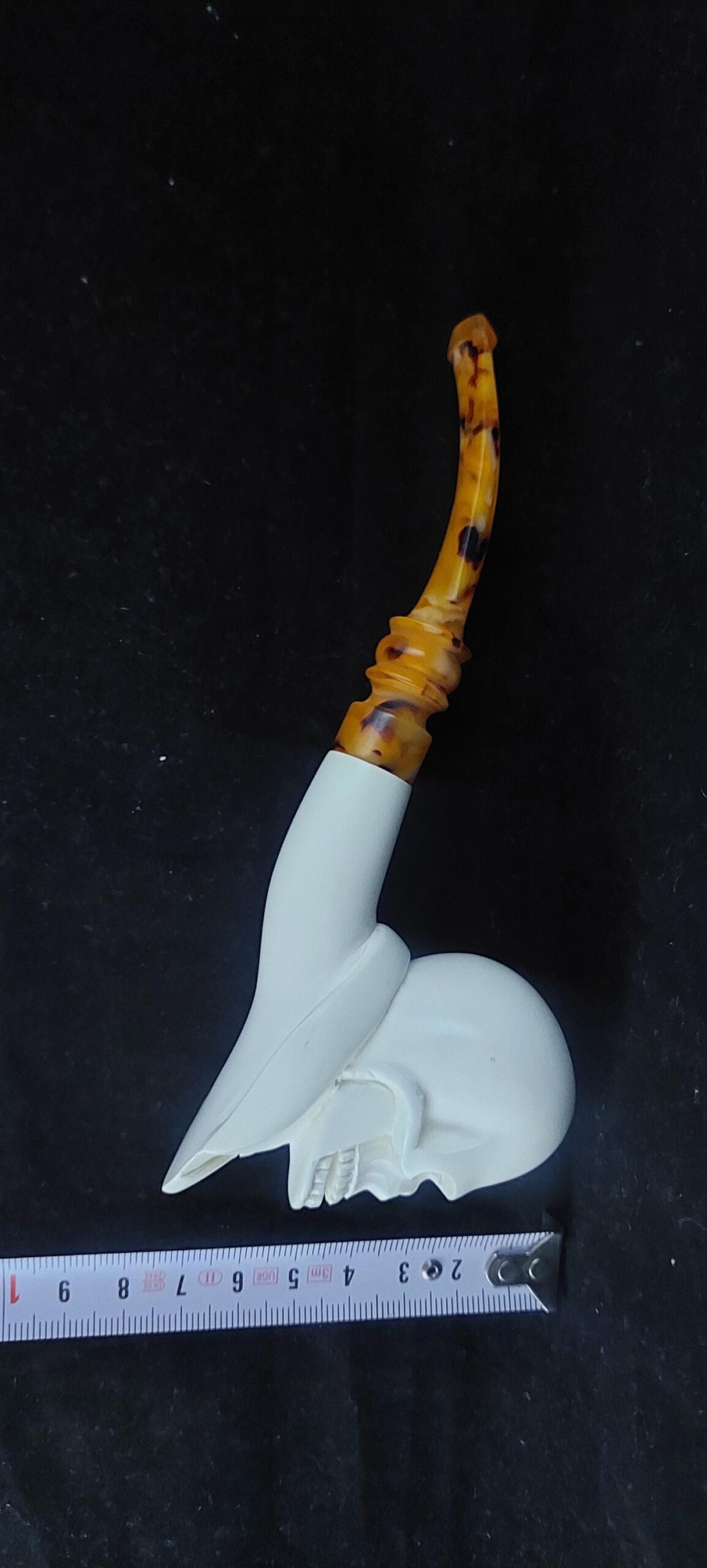 Skull meerschaum pipe, special design meerschaum pipe, block meerschaum, hand carved pipe - Image 8