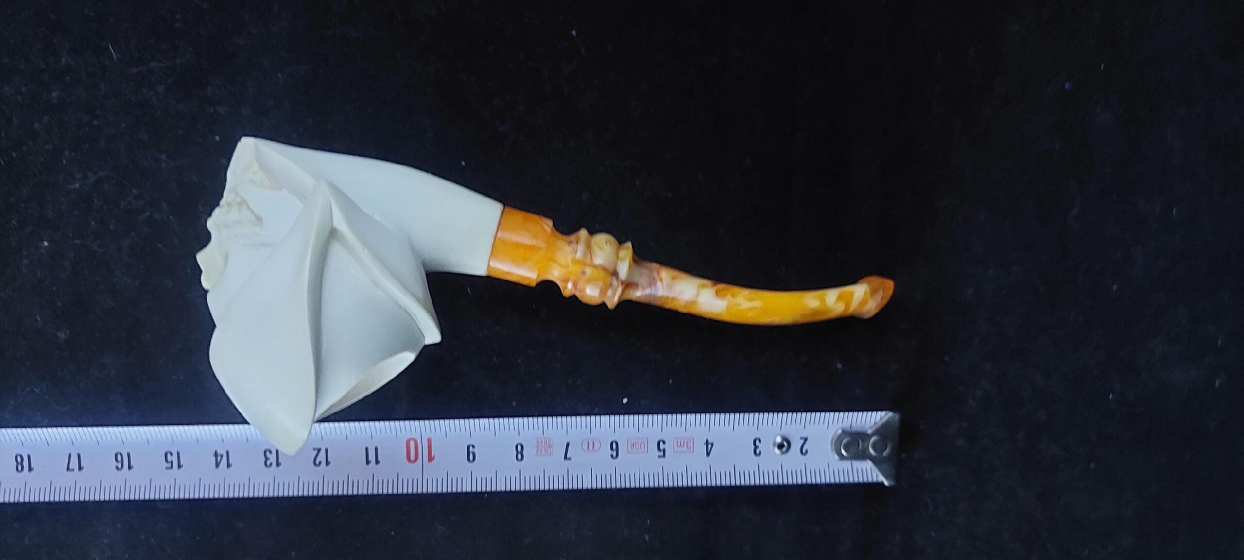 Skull with meerschaum pipe, block meerschaum, special skull design meerschaum pipe - Image 6