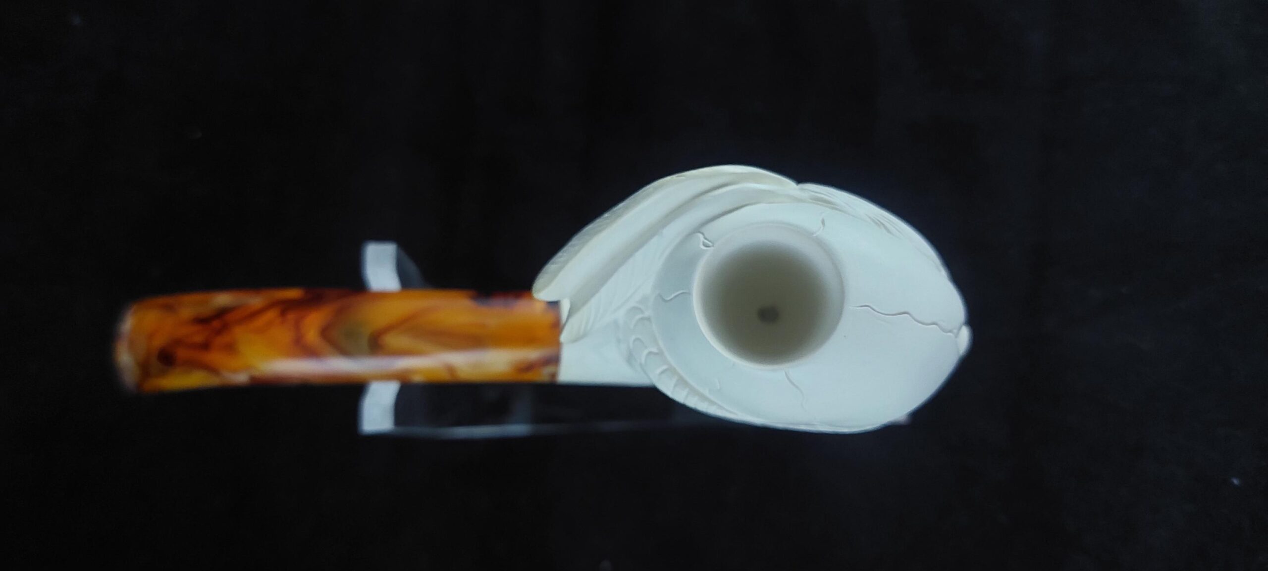 Skull with meerschaum pipe, block meerschaum, special skull design meerschaum pipe - Image 5