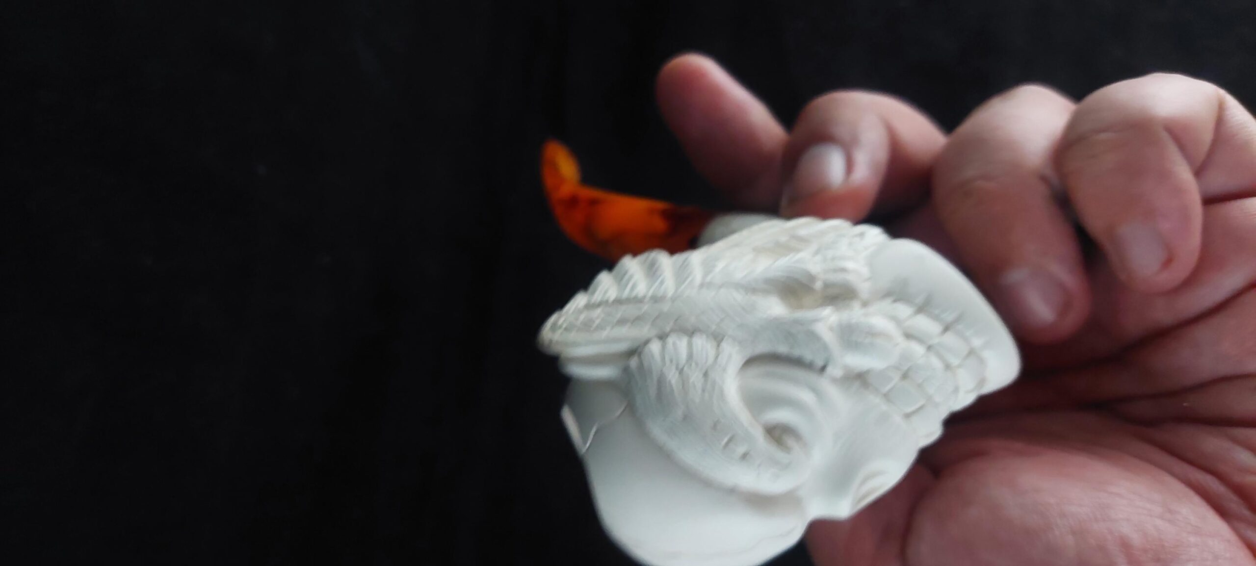 Skull with meerschaum pipe, block meerschaum, special skull design meerschaum pipe - Image 9