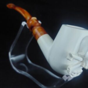 Skull meerschaum pipe, block meerschaum, special skull design meerschaum pipe