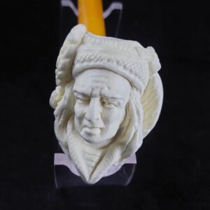 Native American meerschaum pipe – Collectible Handmade pipe, block meerschaum