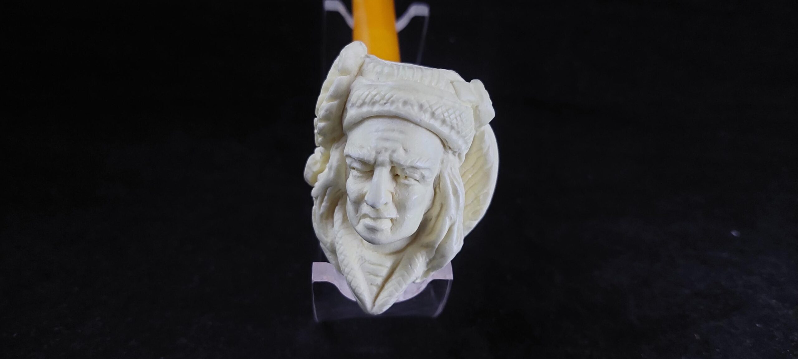 Native American meerschaum pipe – Collectible Handmade pipe, block meerschaum