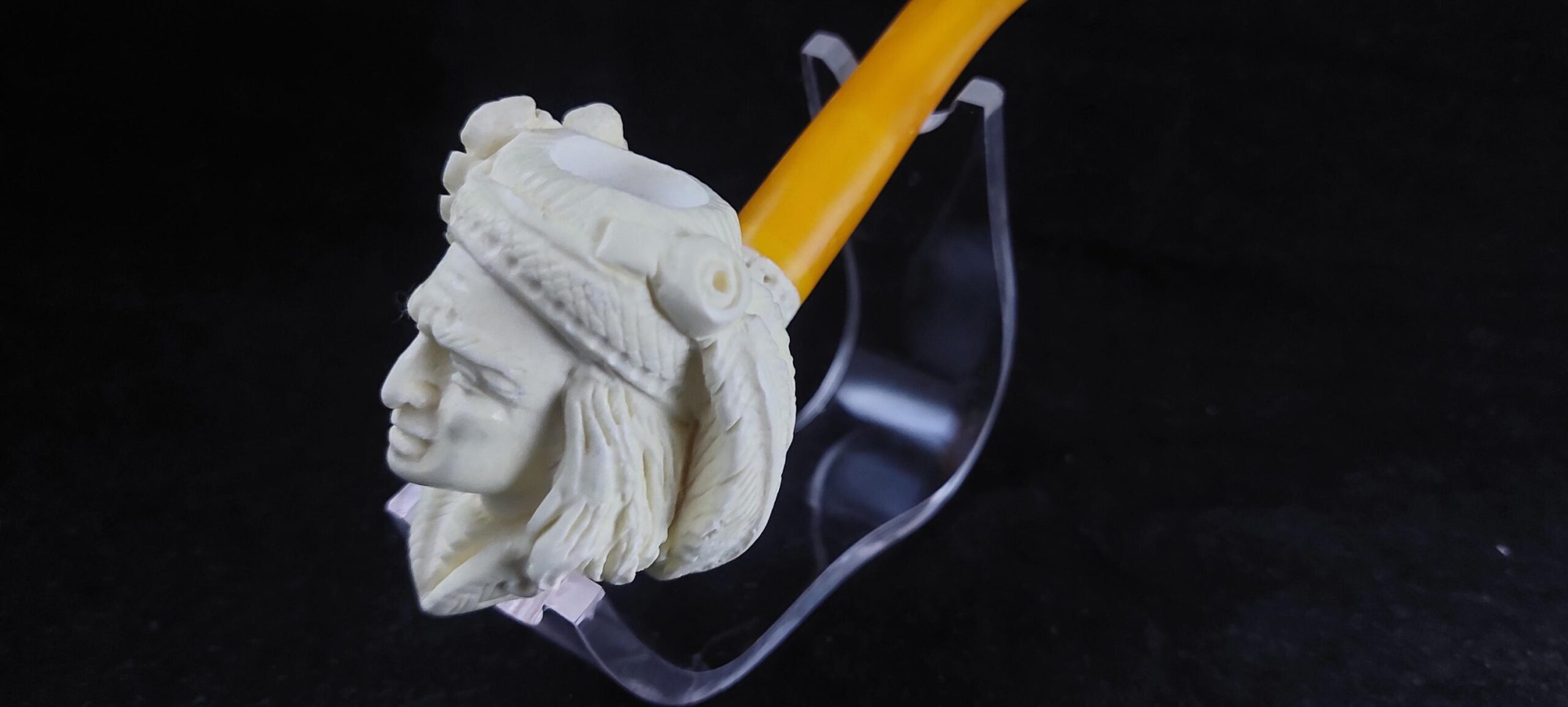 Native American meerschaum pipe – Collectible Handmade pipe, block meerschaum - Image 2