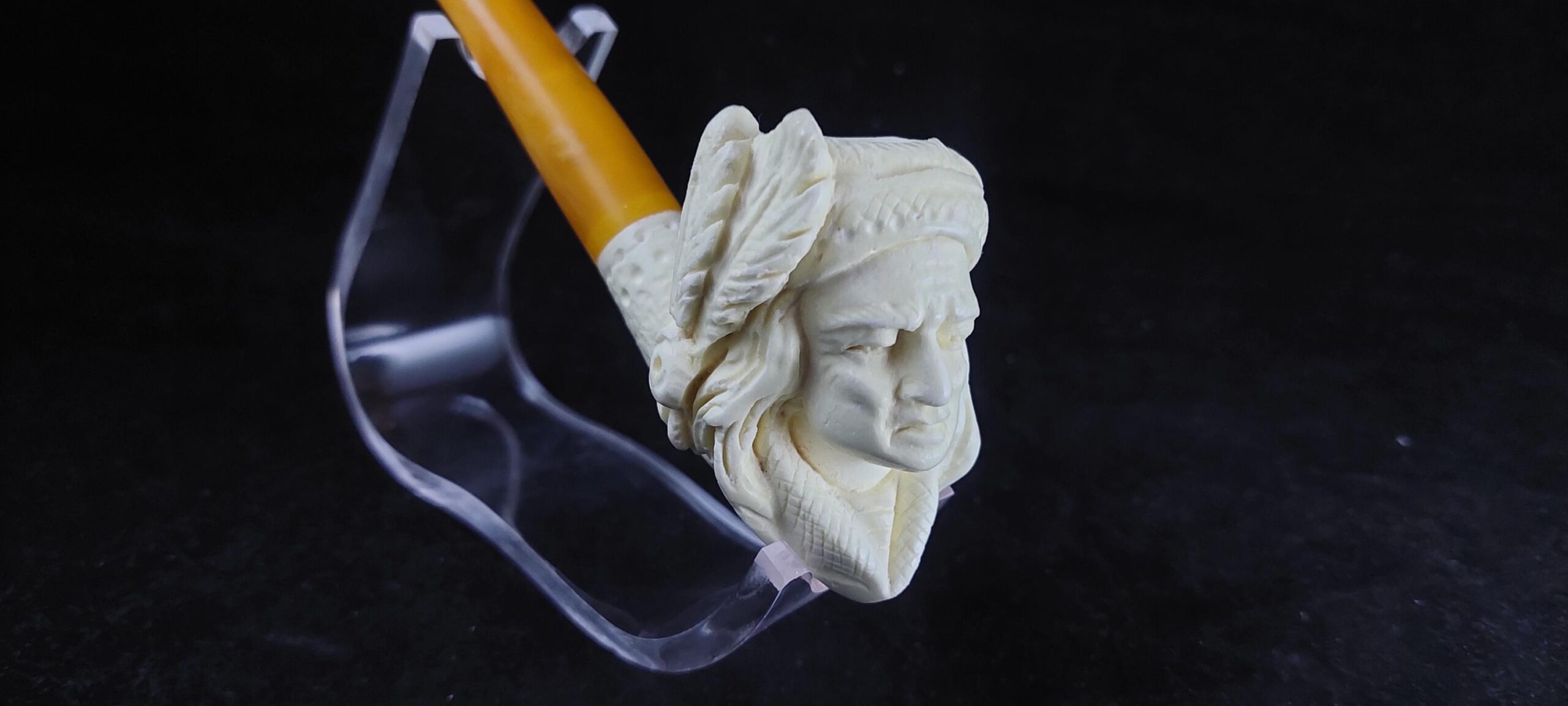Native American meerschaum pipe – Collectible Handmade pipe, block meerschaum - Image 3