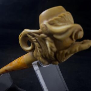 Ornate Baroque Floral Motif - Hand-Carved Meerschaum Pipe