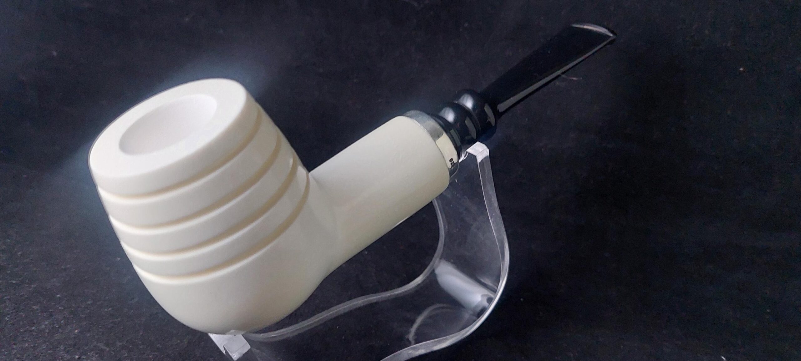 Premium Porsch Meerschaum Pipe – 925 Silver Ring, Acrylic Stem with Smoking Room Gift,Block Meerschaum - Image 5