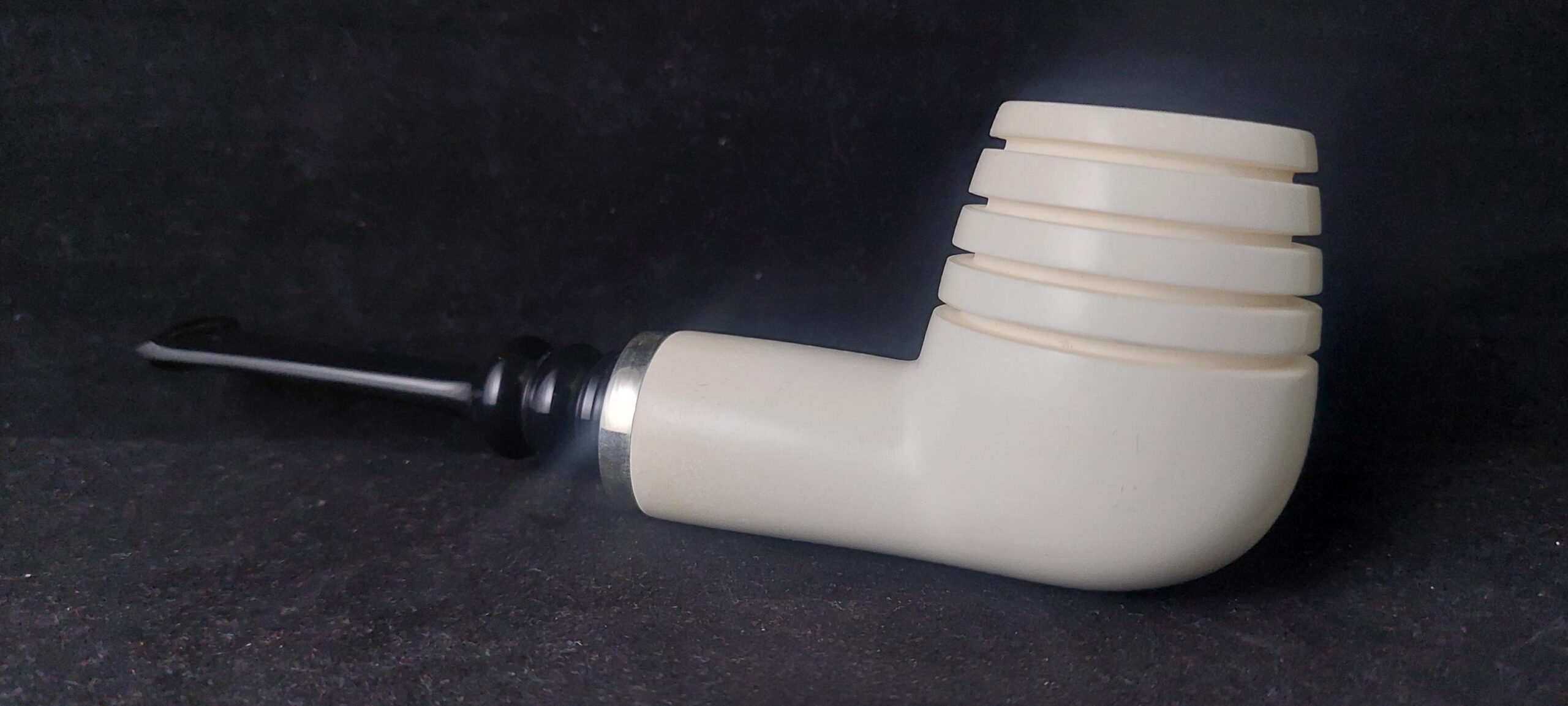 Premium Porsch Meerschaum Pipe – 925 Silver Ring, Acrylic Stem with Smoking Room Gift,Block Meerschaum - Image 7
