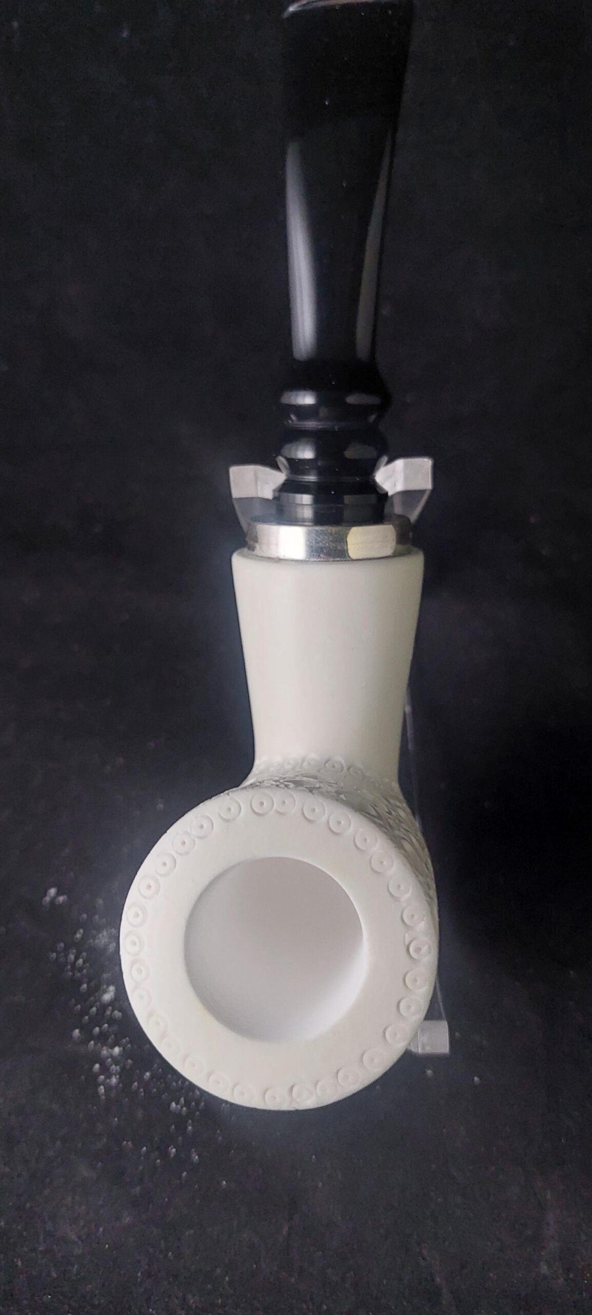 Poker Meerschaum Pipe – Hand Carved with Acrylic Stem & Silver 925 Accent and Smoking Room, Block meerschaum - Image 6