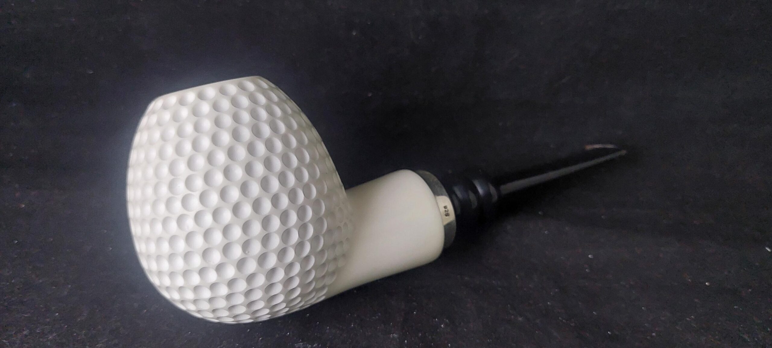Golf Model Meerschaum Pipe – Hand Carved with Acrylic Stem & Silver 925 Accent and Smoking Room, Block meerschaum - Image 7