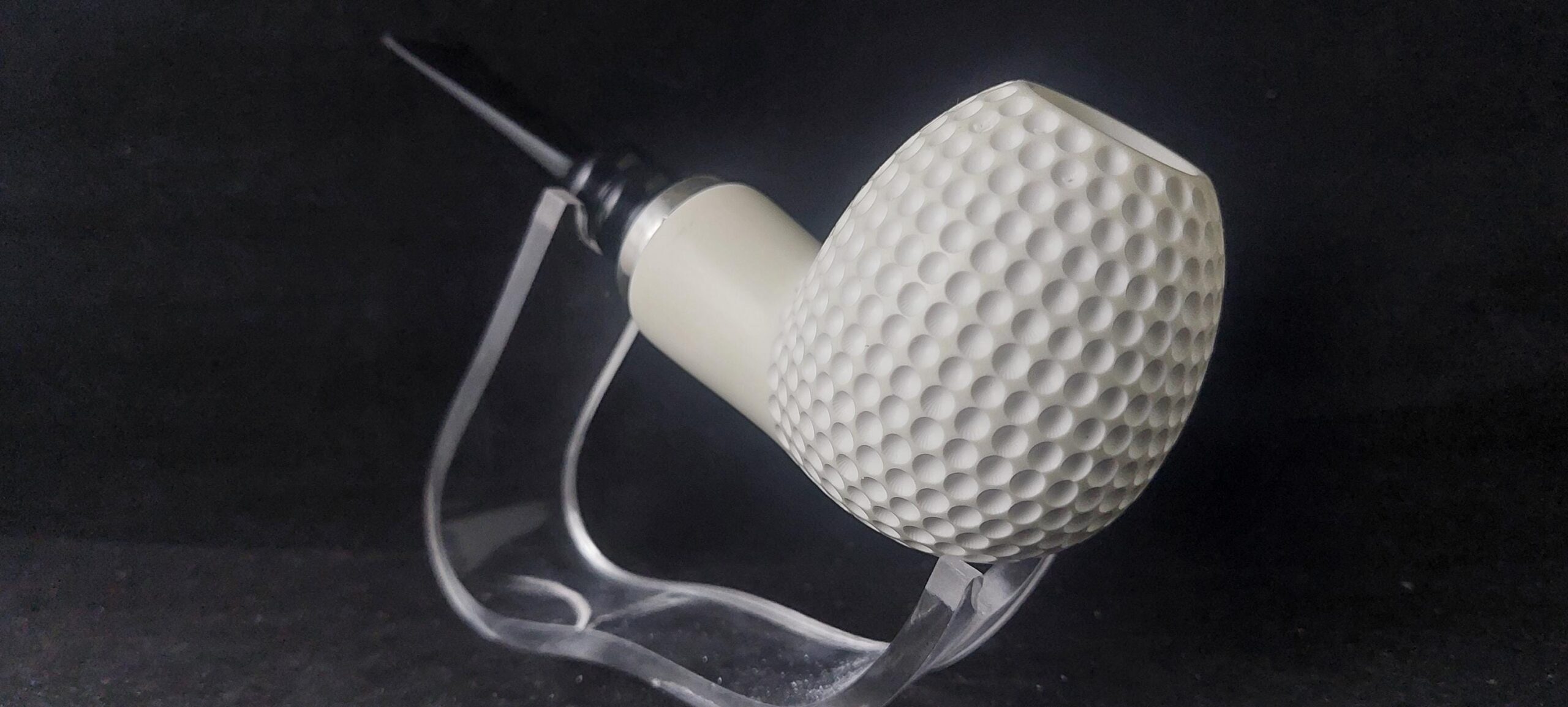 Golf Model Meerschaum Pipe – Hand Carved with Acrylic Stem & Silver 925 Accent and Smoking Room, Block meerschaum - Image 2