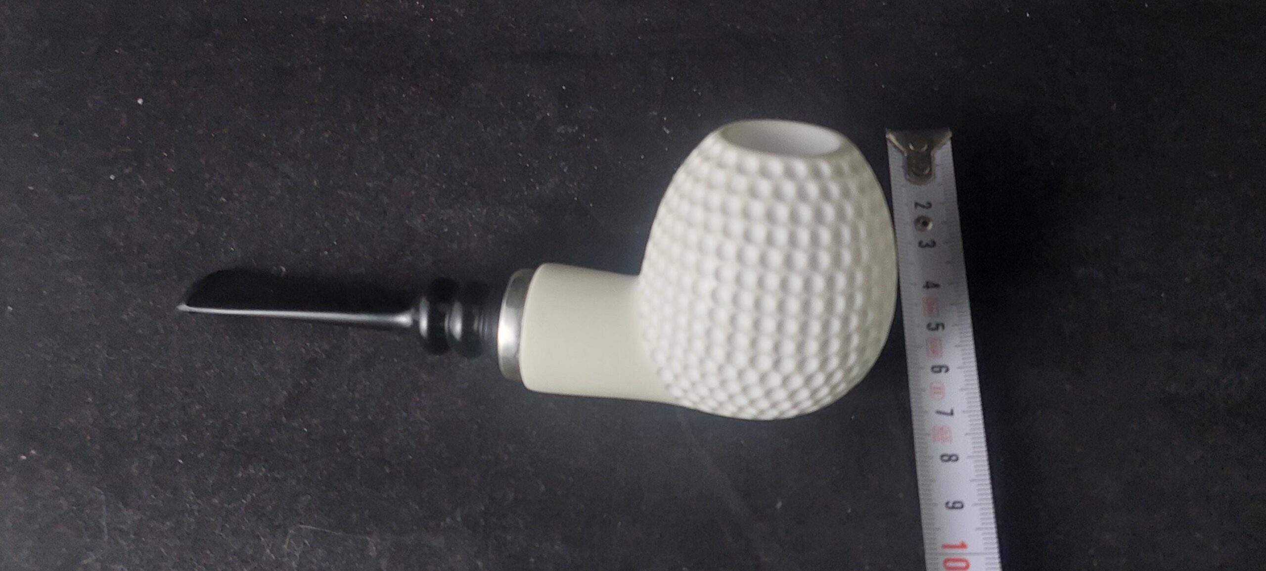 Golf Model Meerschaum Pipe – Hand Carved with Acrylic Stem & Silver 925 Accent and Smoking Room, Block meerschaum - Image 9