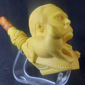 Godfather Meerschaum Pipe – Hand Carved Mafia Boss with Cat | Unique Collectible Smoking Pipe