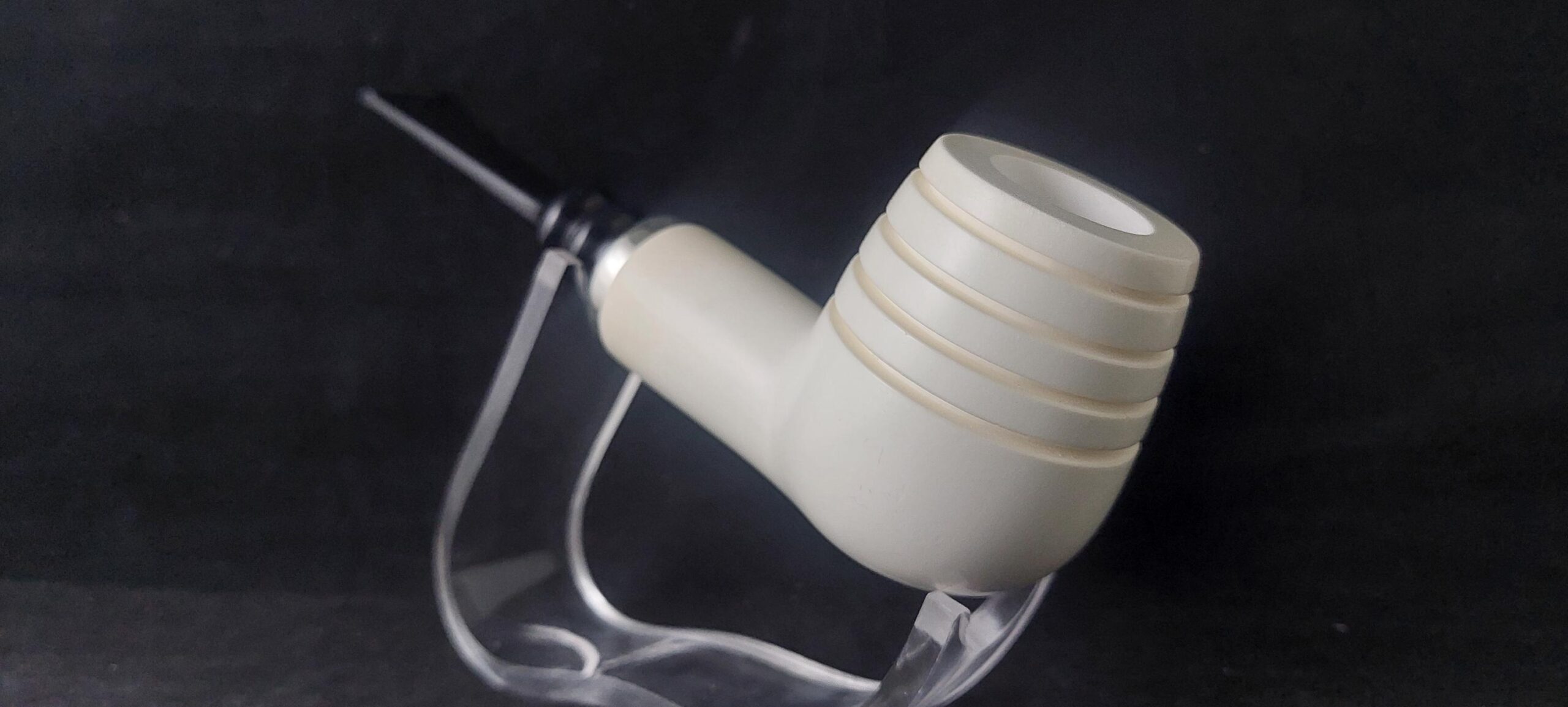 Premium Porsch Meerschaum Pipe – 925 Silver Ring, Acrylic Stem with Smoking Room Gift,Block Meerschaum - Image 2
