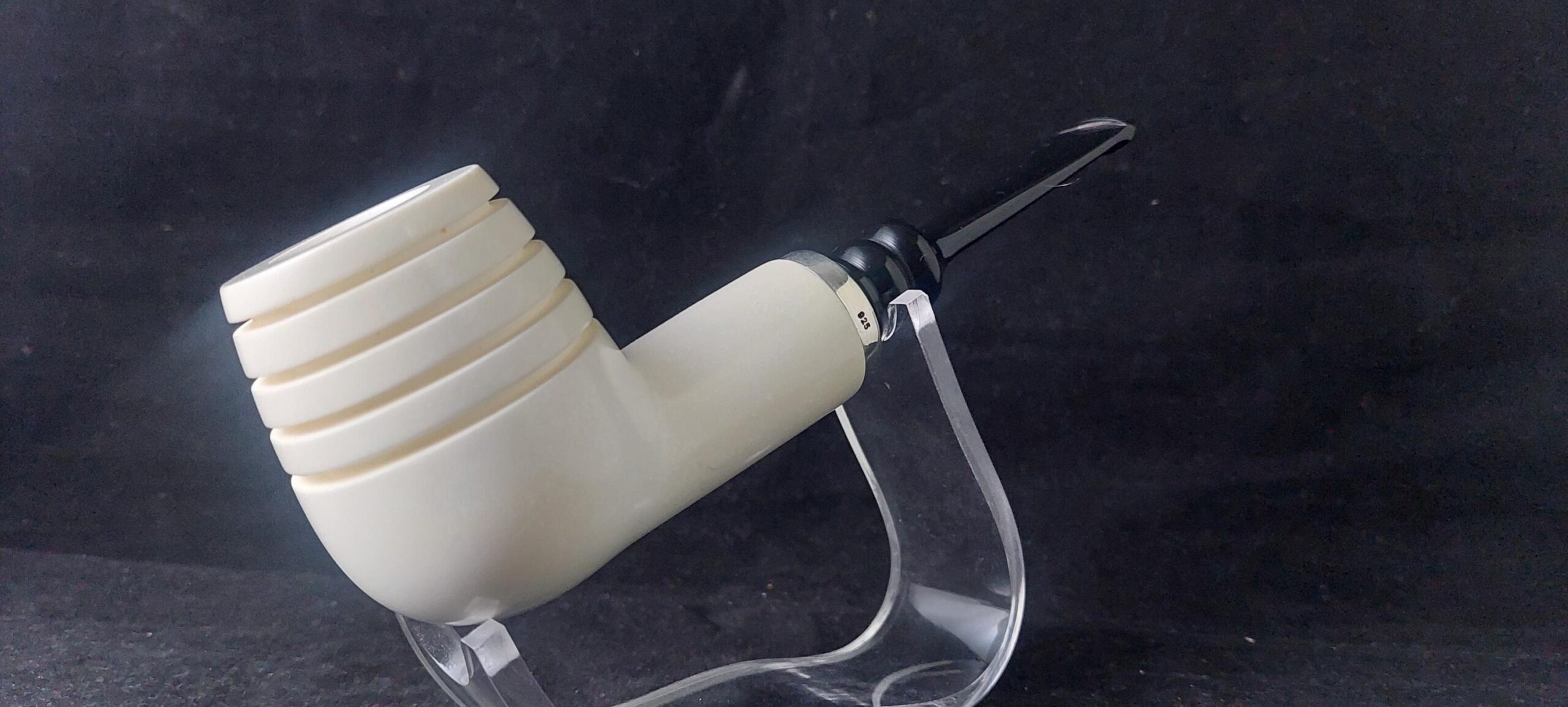 Premium Porsch Meerschaum Pipe – 925 Silver Ring, Acrylic Stem with Smoking Room Gift,Block Meerschaum - Image 4