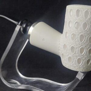 Poker Meerschaum Pipe – Hand Carved with Acrylic Stem & Silver 925 Accent and Smoking Room, Block meerschaum