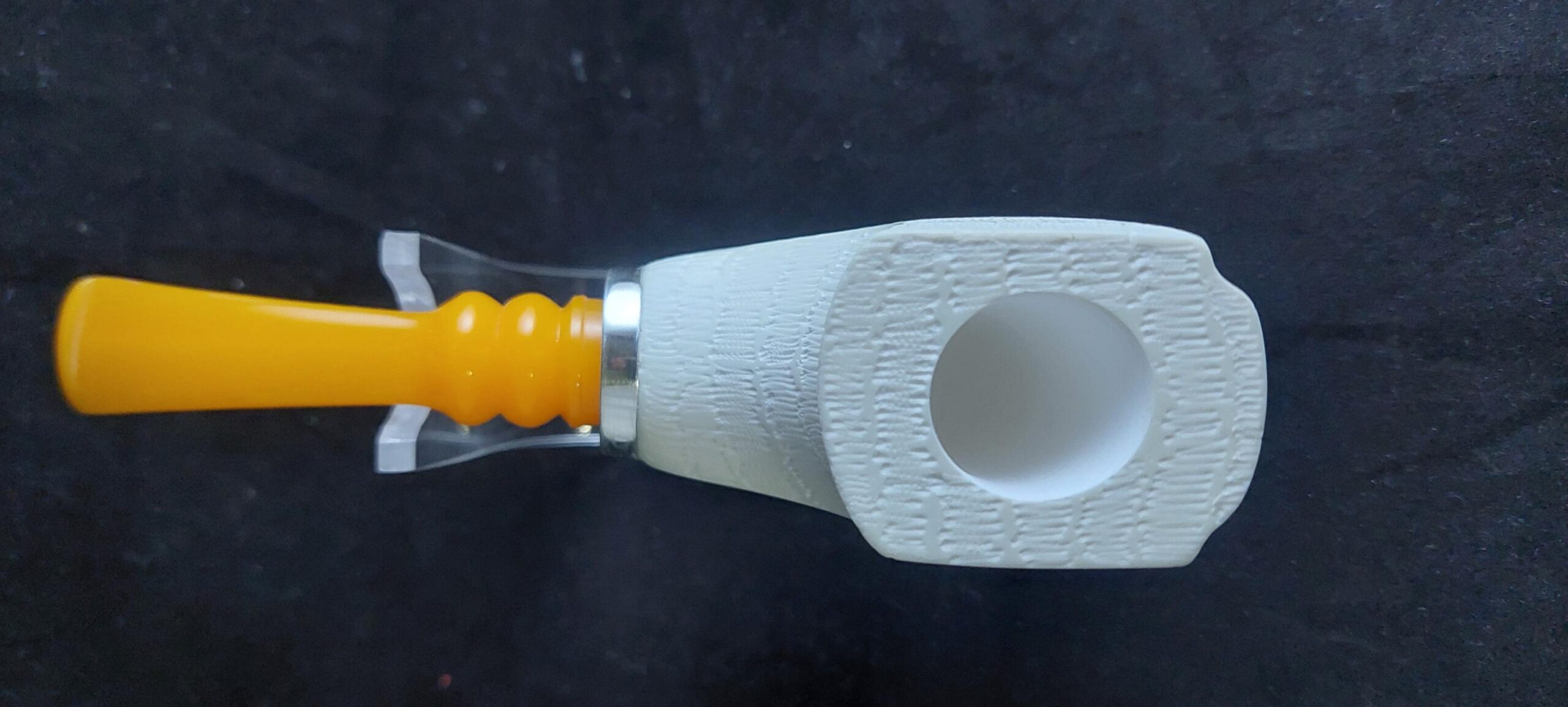 Turkish Meerschaum Pipe – Acrylic Stem & 925 Silver Ring, Handmade Gift for Him Block meerschaum - Image 3