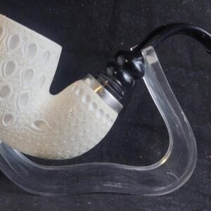 Apple Design Meerschaum Pipe – Hand Carved with Acrylic Stem & Silver 925 With Smoking Room, Block Meerschaum Pipe,