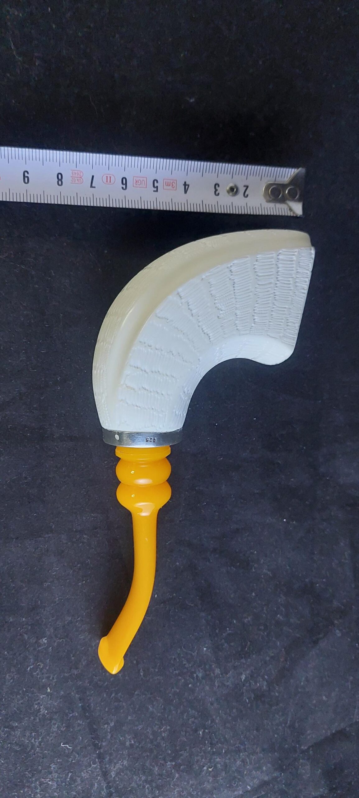Turkish Meerschaum Pipe – Acrylic Stem & 925 Silver Ring, Handmade Gift for Him Block meerschaum - Image 9