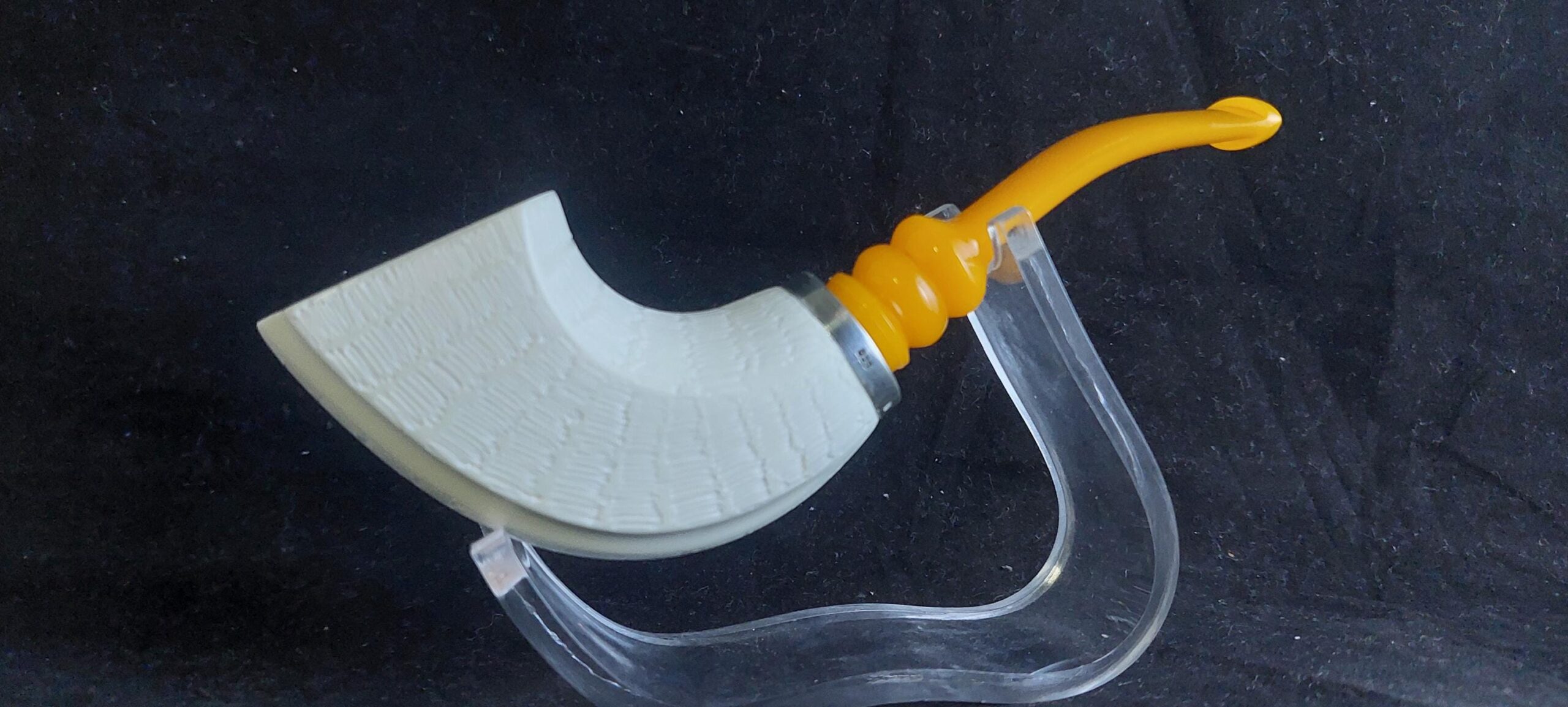 Turkish Meerschaum Pipe – Acrylic Stem & 925 Silver Ring, Handmade Gift for Him Block meerschaum - Image 5