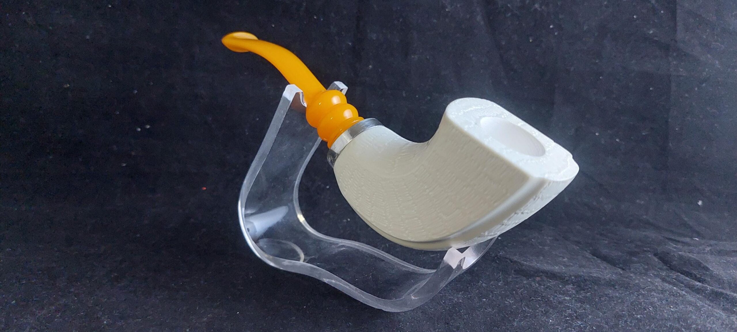 Turkish Meerschaum Pipe – Acrylic Stem & 925 Silver Ring, Handmade Gift for Him Block meerschaum - Image 2