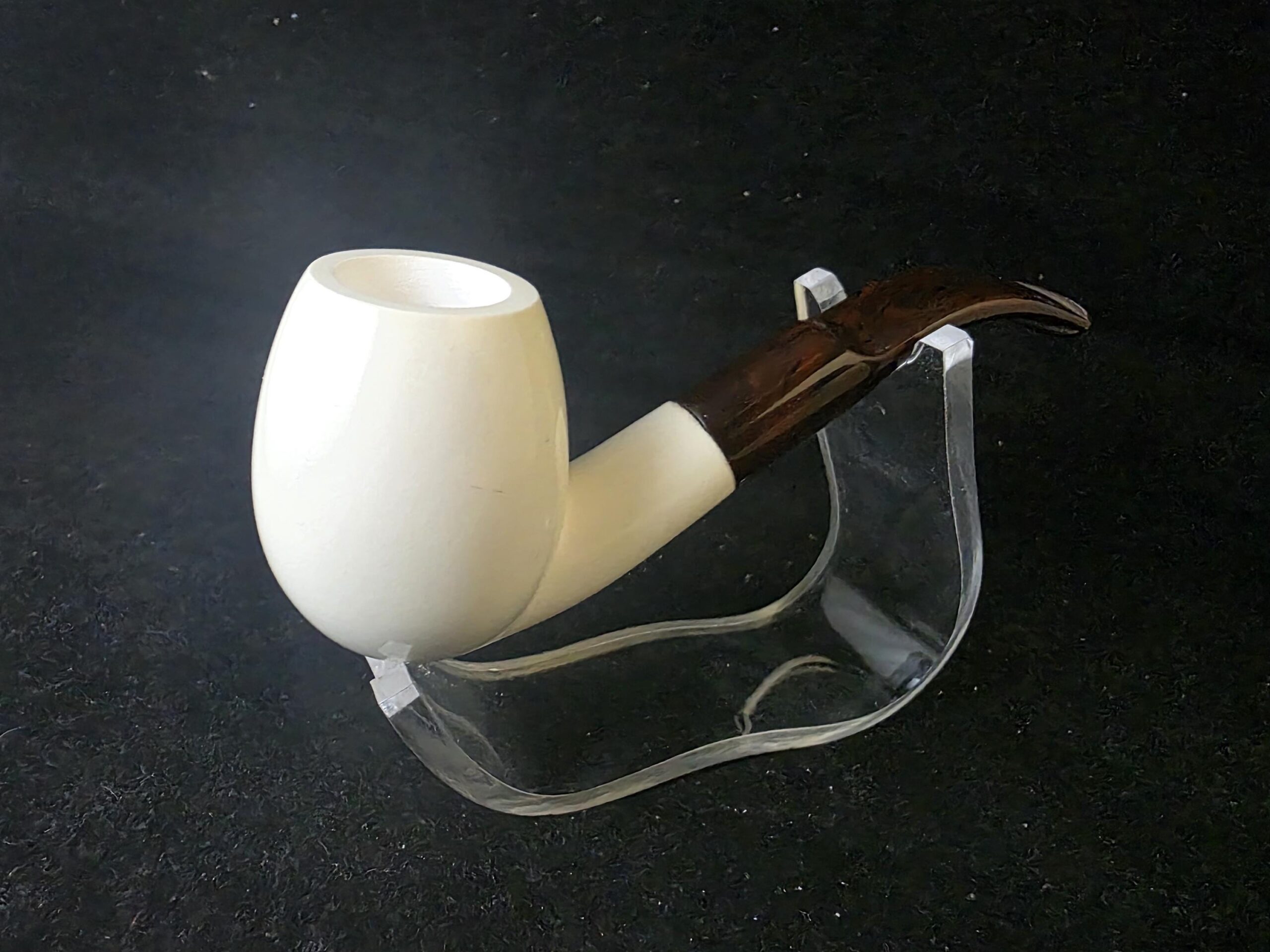 Elegant classic model meerschaum pipe with acrylic stem –, Block Meerschaum, Turkish meerschaum - Image 3