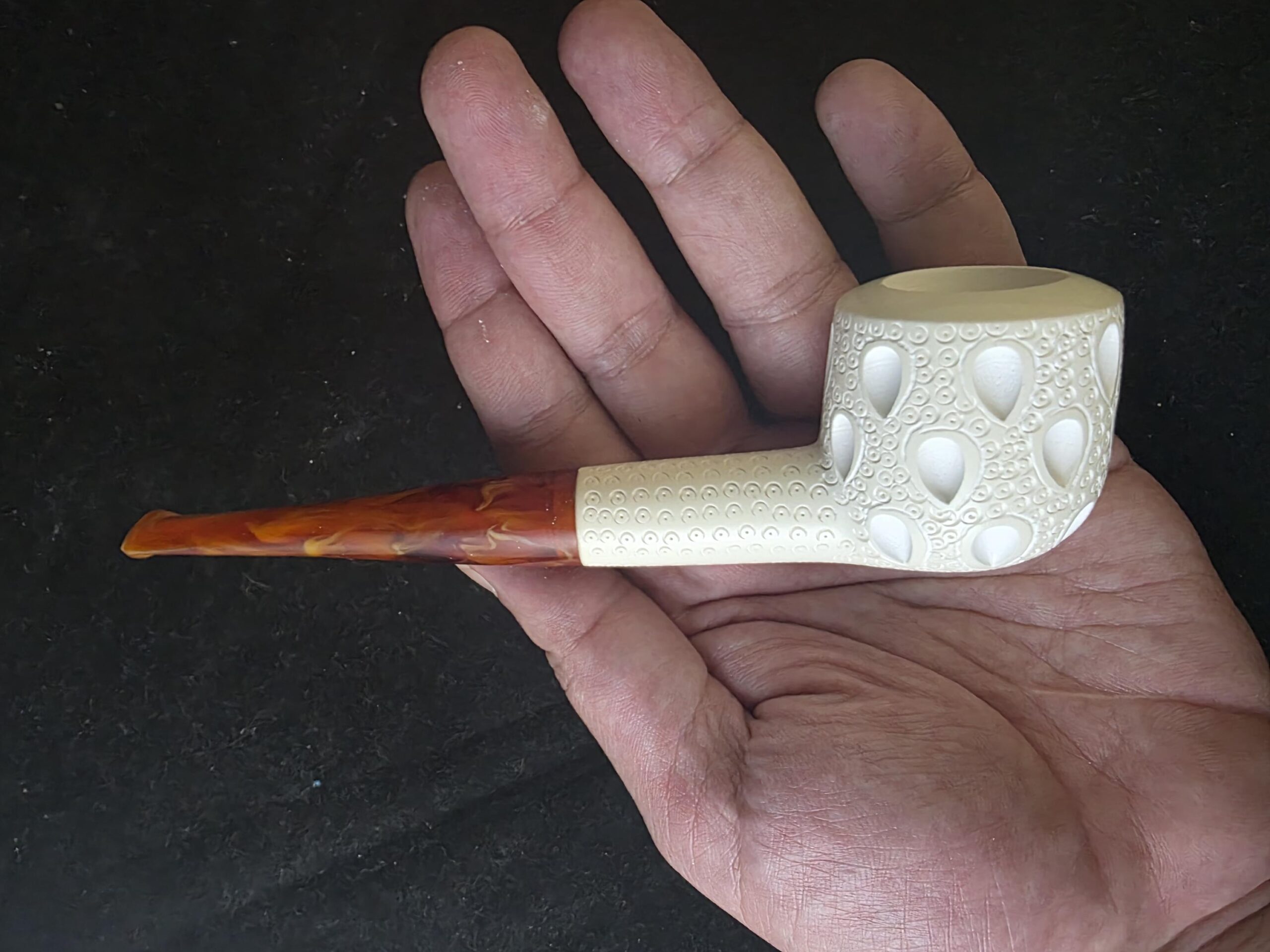 Depicted classic model meerschaum pipe –, Block Meerschaum, Turkish meerschaum, - Image 9