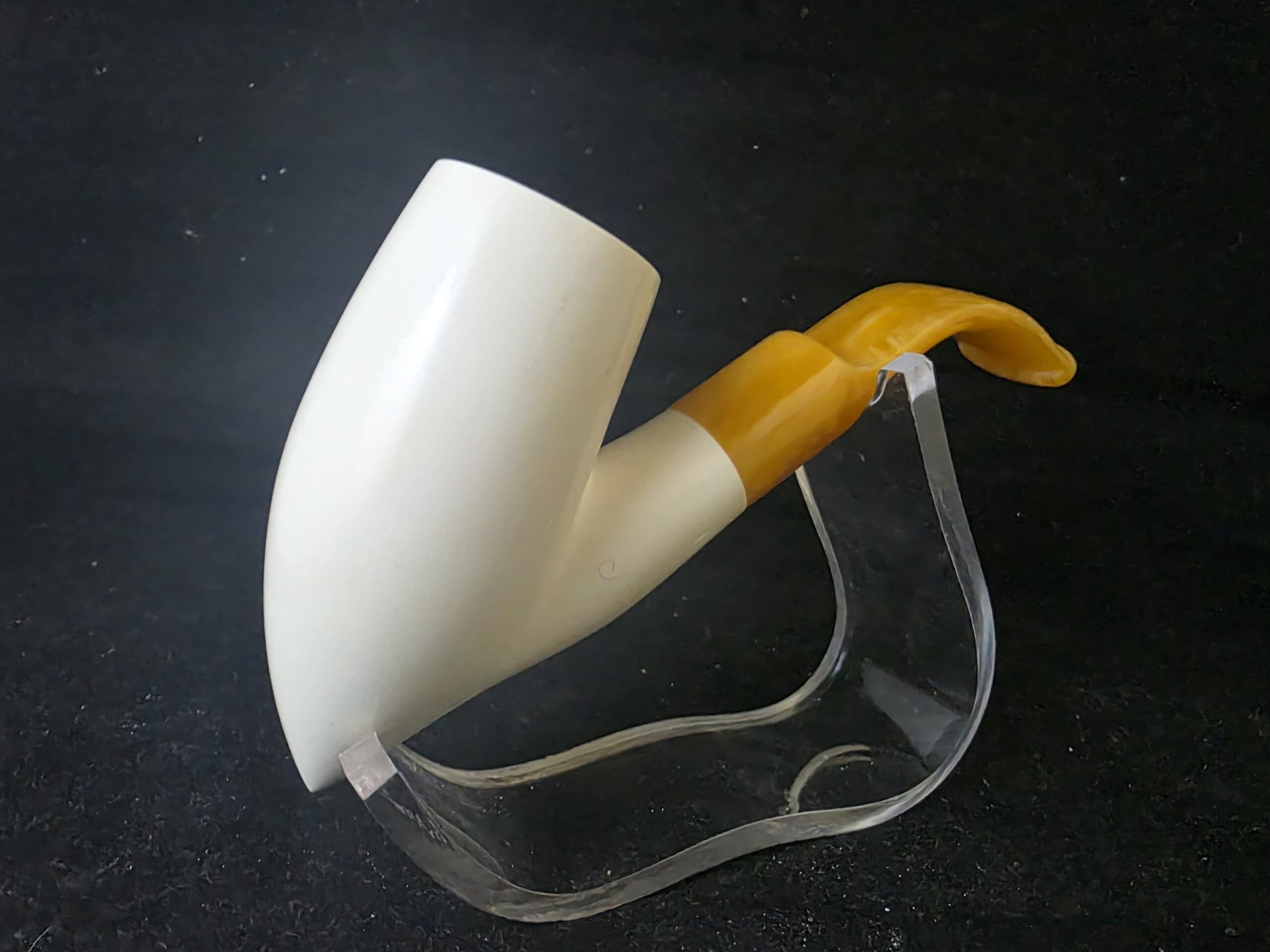 Free style hammer model meerschaum pipe with acrylic stem and deep bowl - Image 3