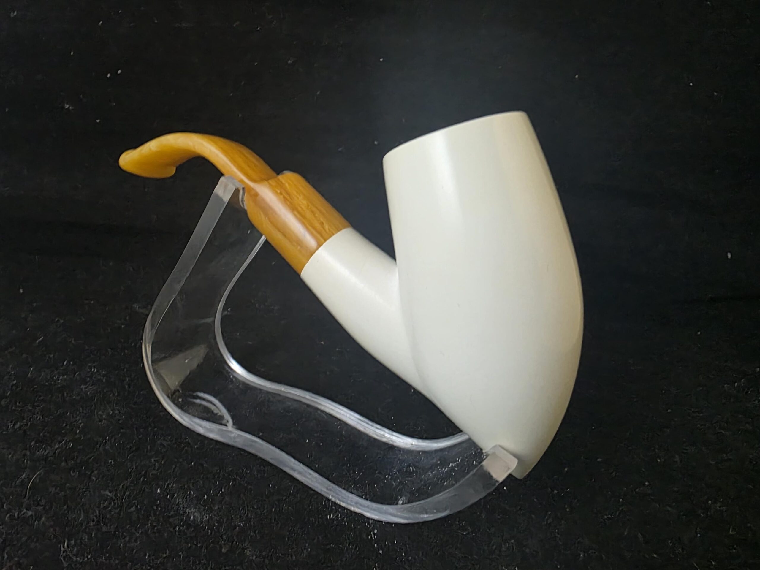 Free style hammer model meerschaum pipe with acrylic stem and deep bowl - Image 5