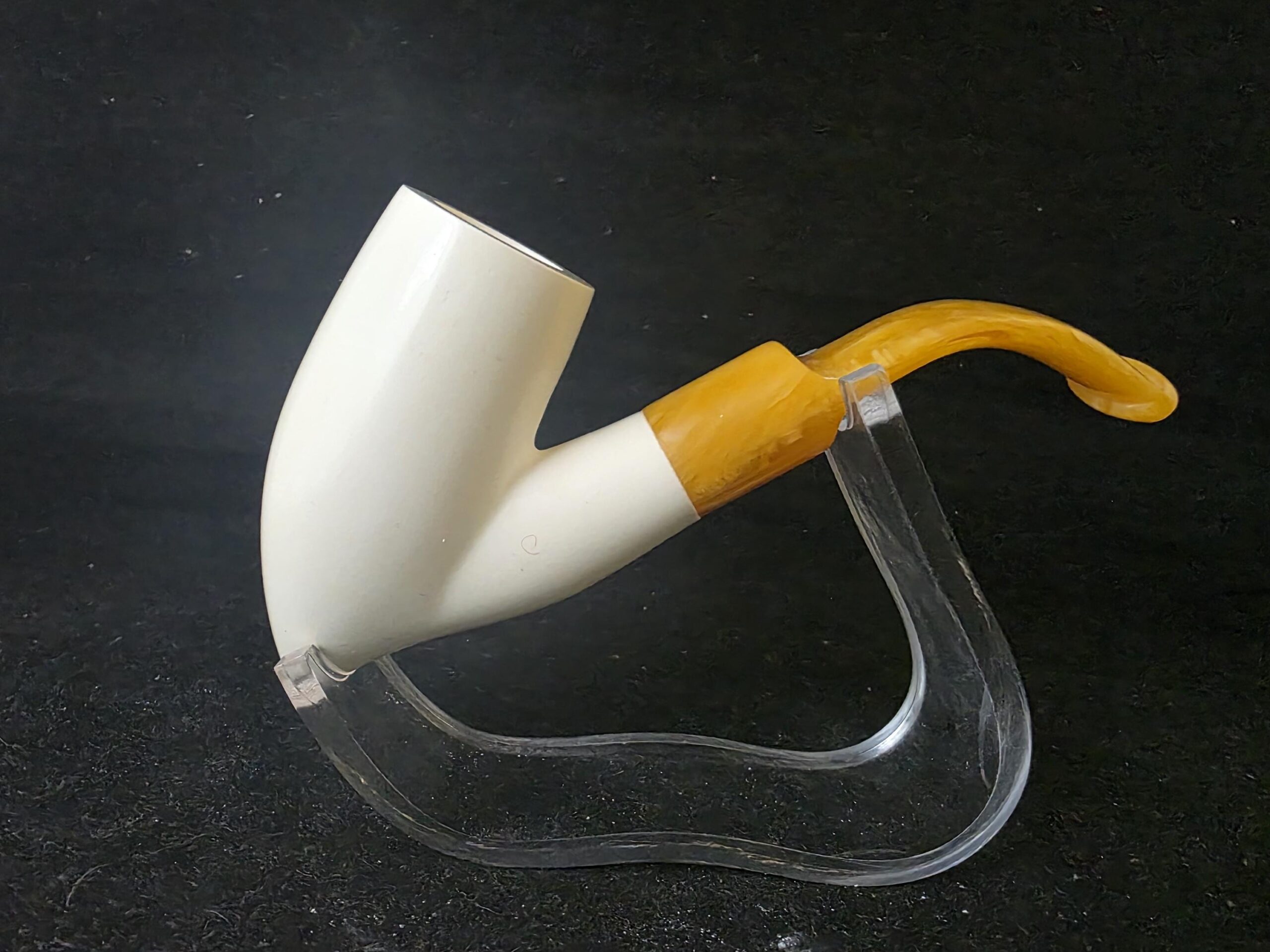 Free style hammer model meerschaum pipe with acrylic stem and deep bowl - Image 4