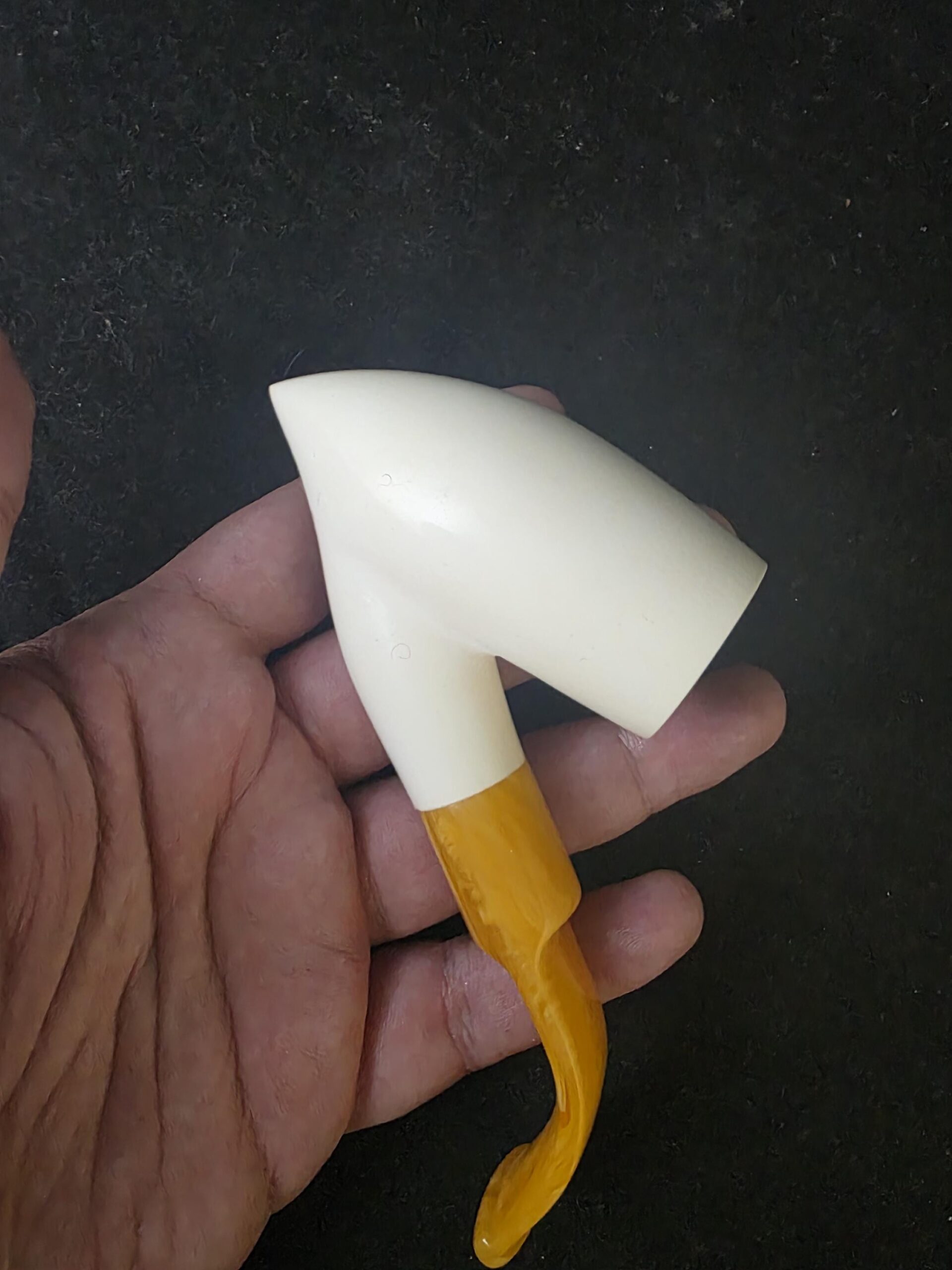 Free style hammer model meerschaum pipe with acrylic stem and deep bowl - Image 8