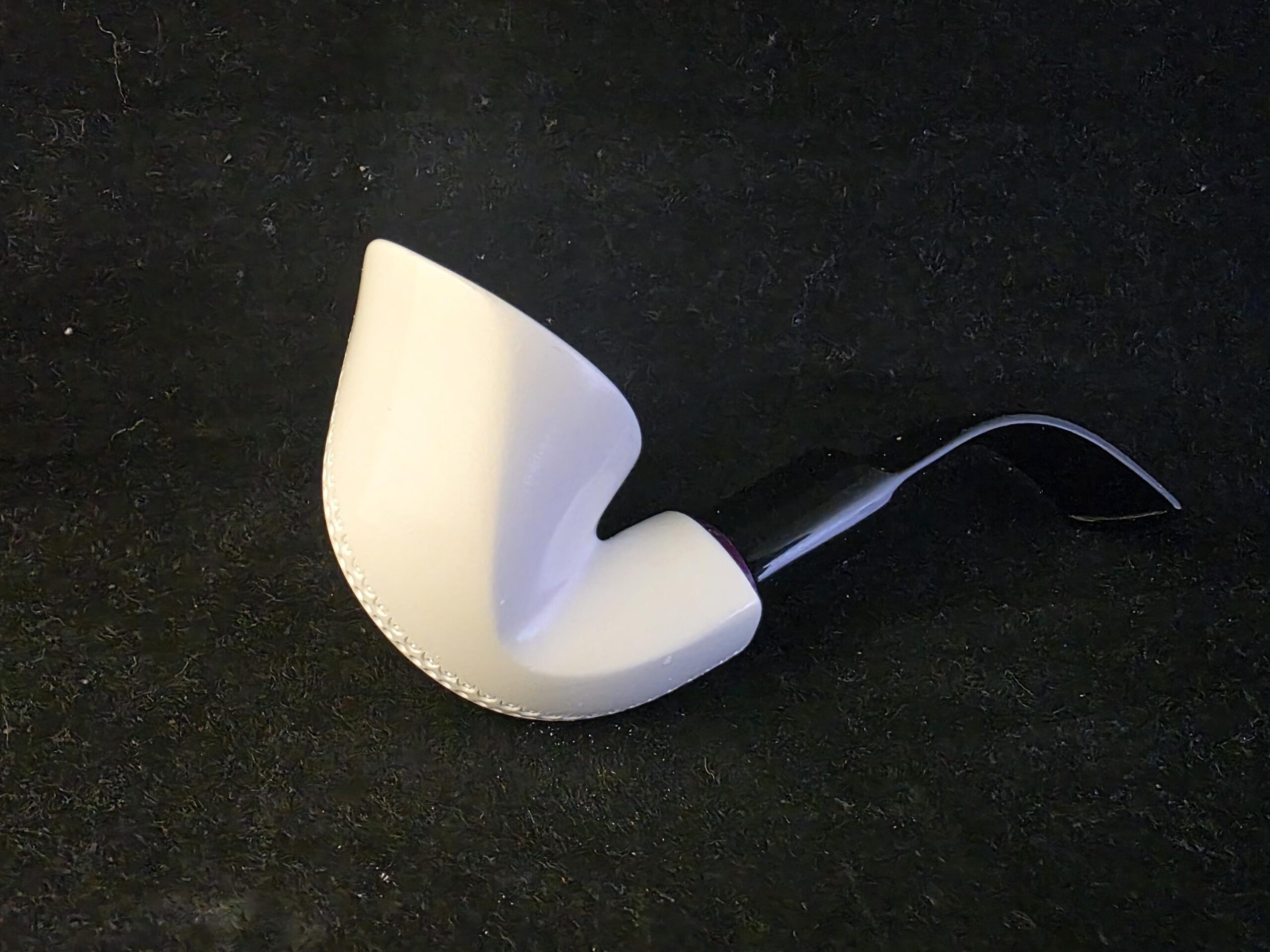 Classic Elite Design Meerschaum Pipe, Hand Carved Pipe with Acrylic Stem, Block Meerschaum, - Image 3