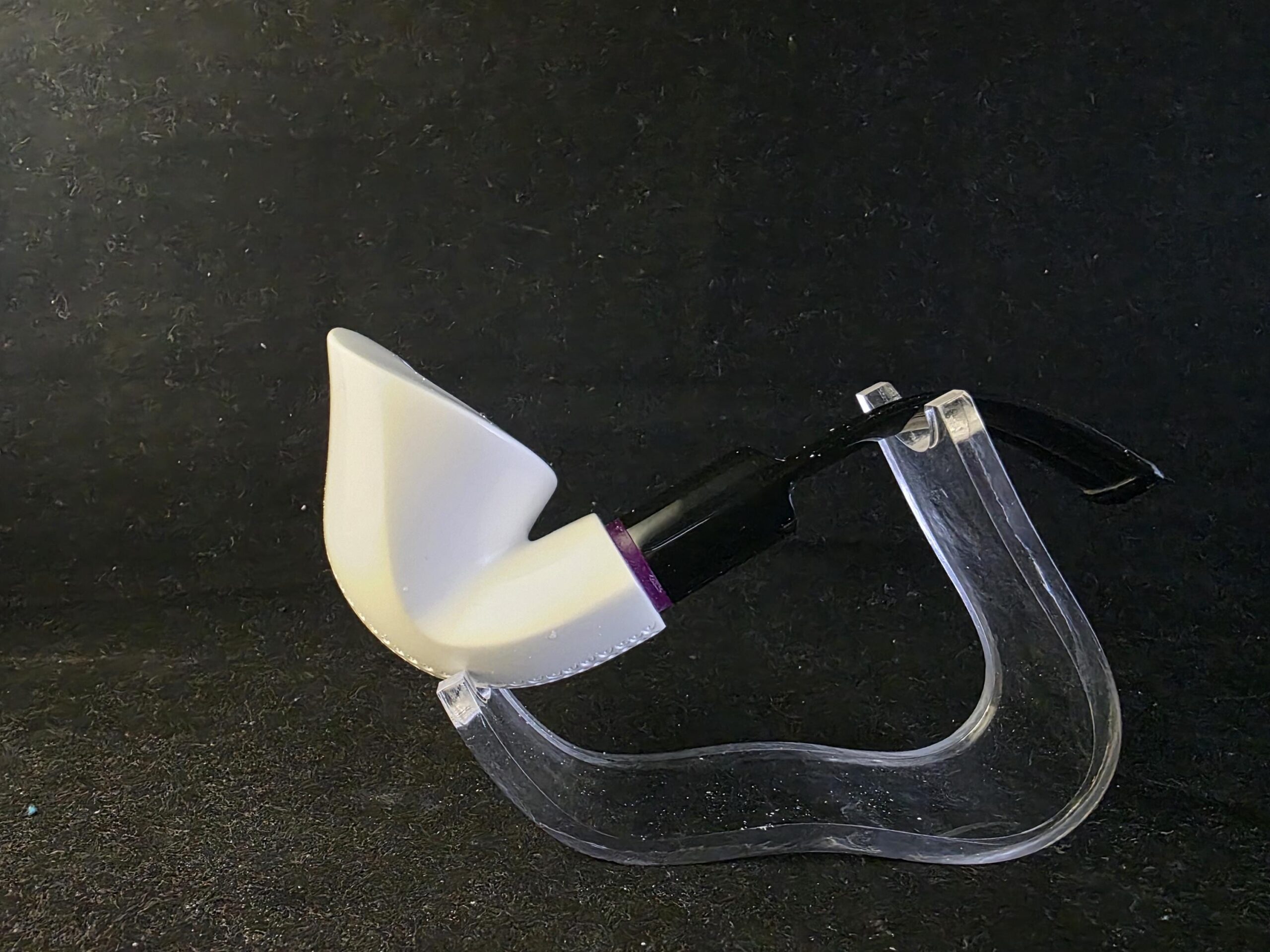 Classic Elite Design Meerschaum Pipe, Hand Carved Pipe with Acrylic Stem, Block Meerschaum, - Image 7