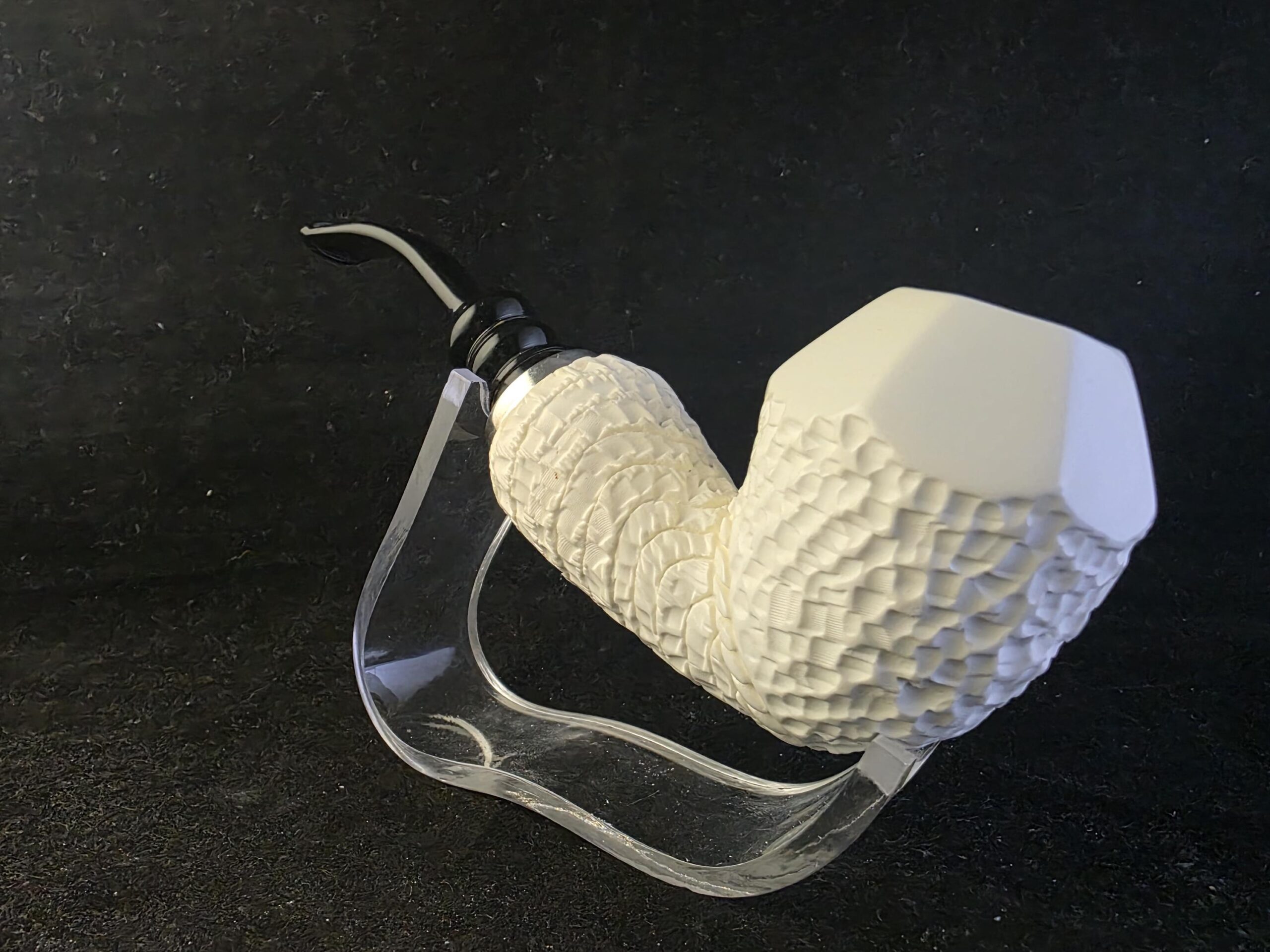 Classic Elite design Meerschaum Pipe – Hand Carved with Acrylic Stem & Silver 925 With Smoking Room, Block Meerschaum Pipe, - Image 9