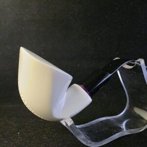 Classic Elite Design Meerschaum Pipe, Hand Carved Pipe with Acrylic Stem, Block Meerschaum,