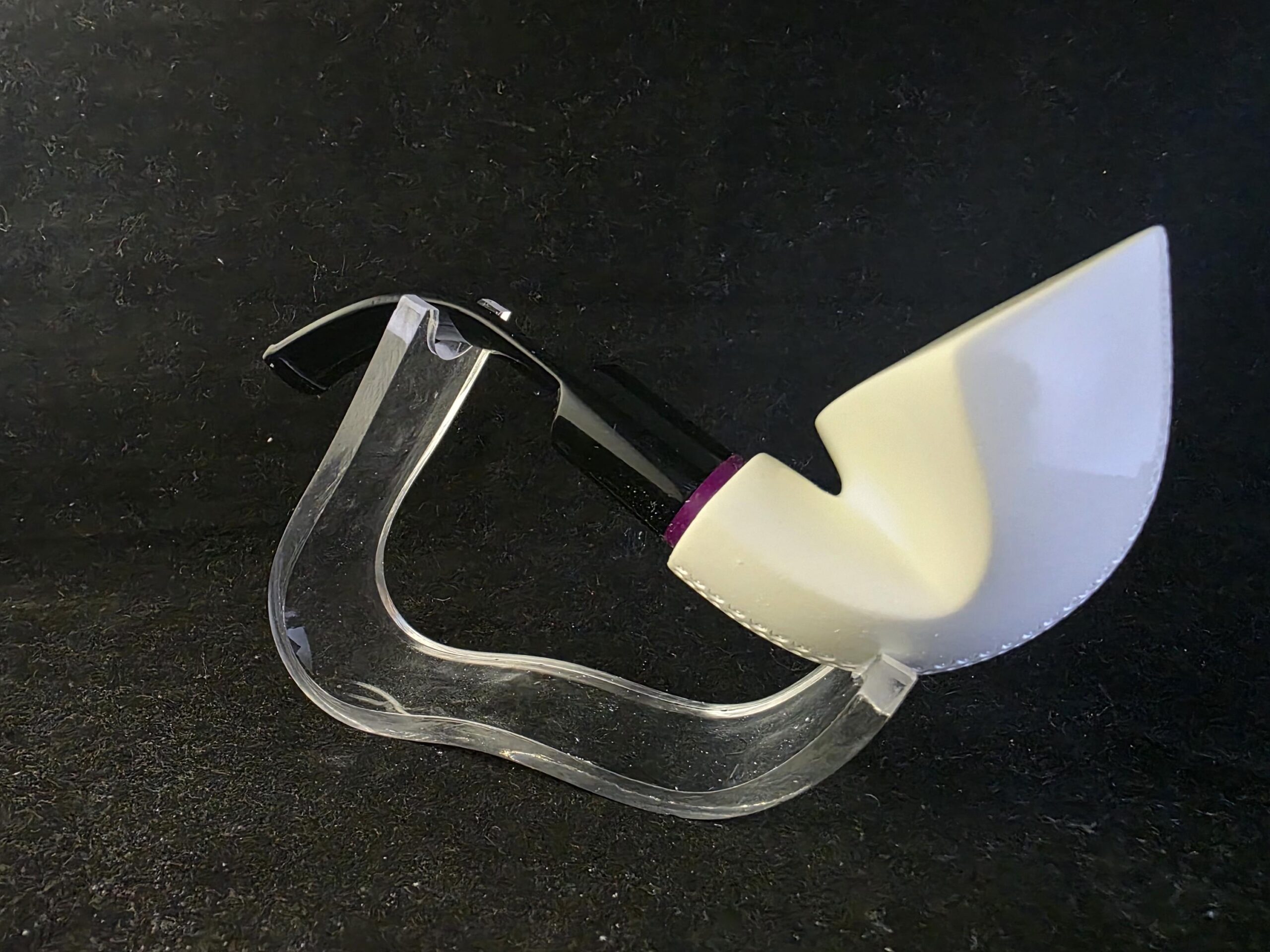 Classic Elite Design Meerschaum Pipe, Hand Carved Pipe with Acrylic Stem, Block Meerschaum, - Image 4