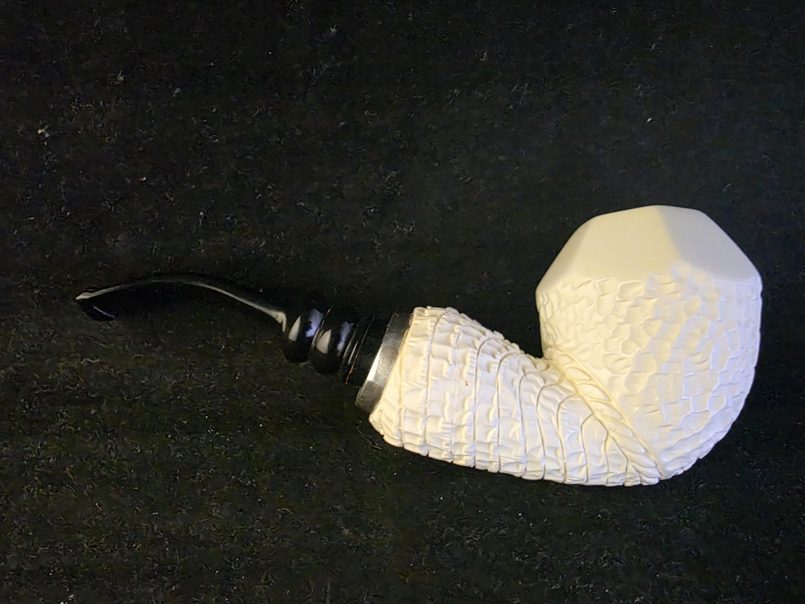 Classic Elite design Meerschaum Pipe – Hand Carved with Acrylic Stem & Silver 925 With Smoking Room, Block Meerschaum Pipe, - Image 2