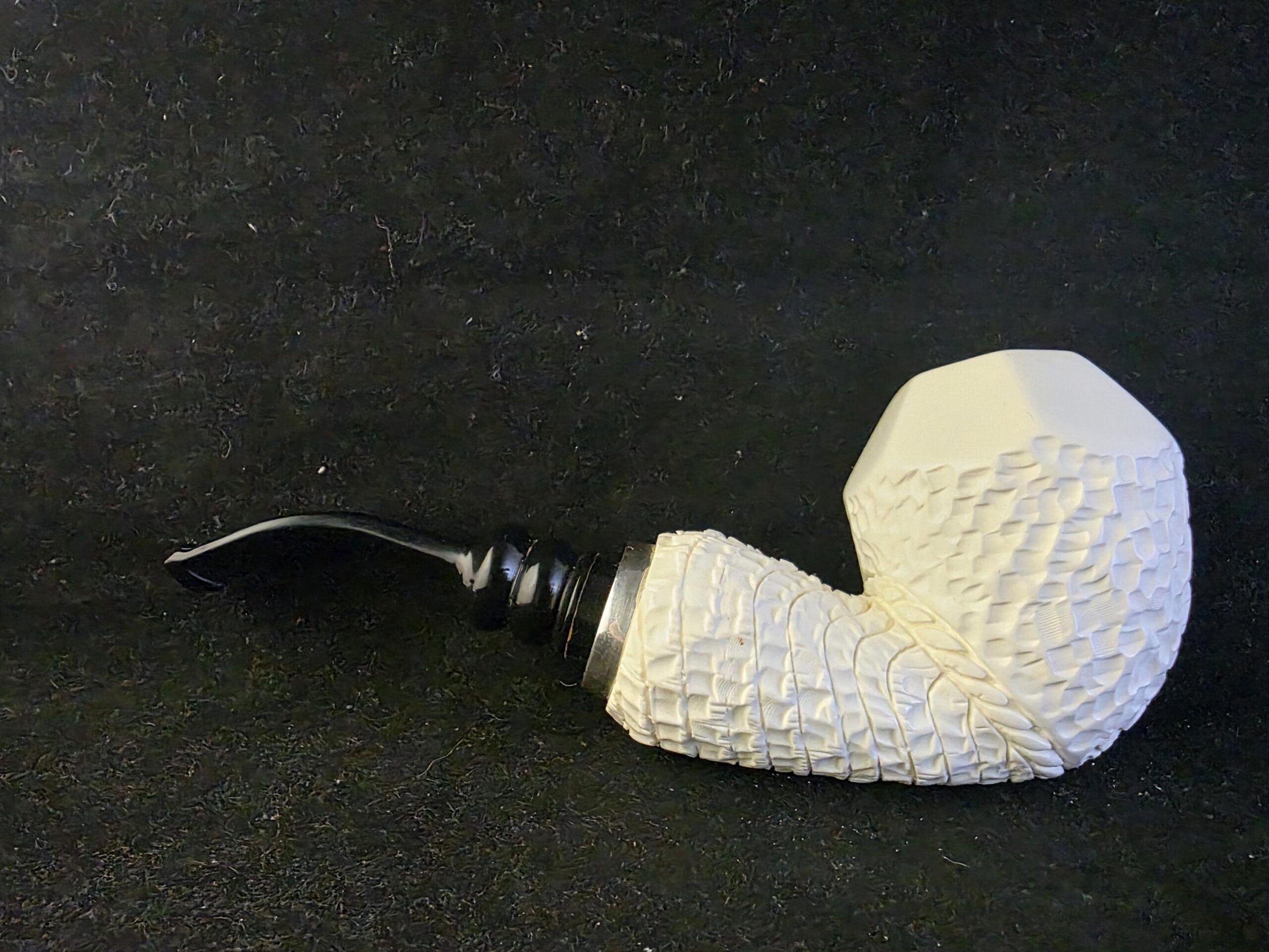 Classic Elite design Meerschaum Pipe – Hand Carved with Acrylic Stem & Silver 925 With Smoking Room, Block Meerschaum Pipe, - Image 4