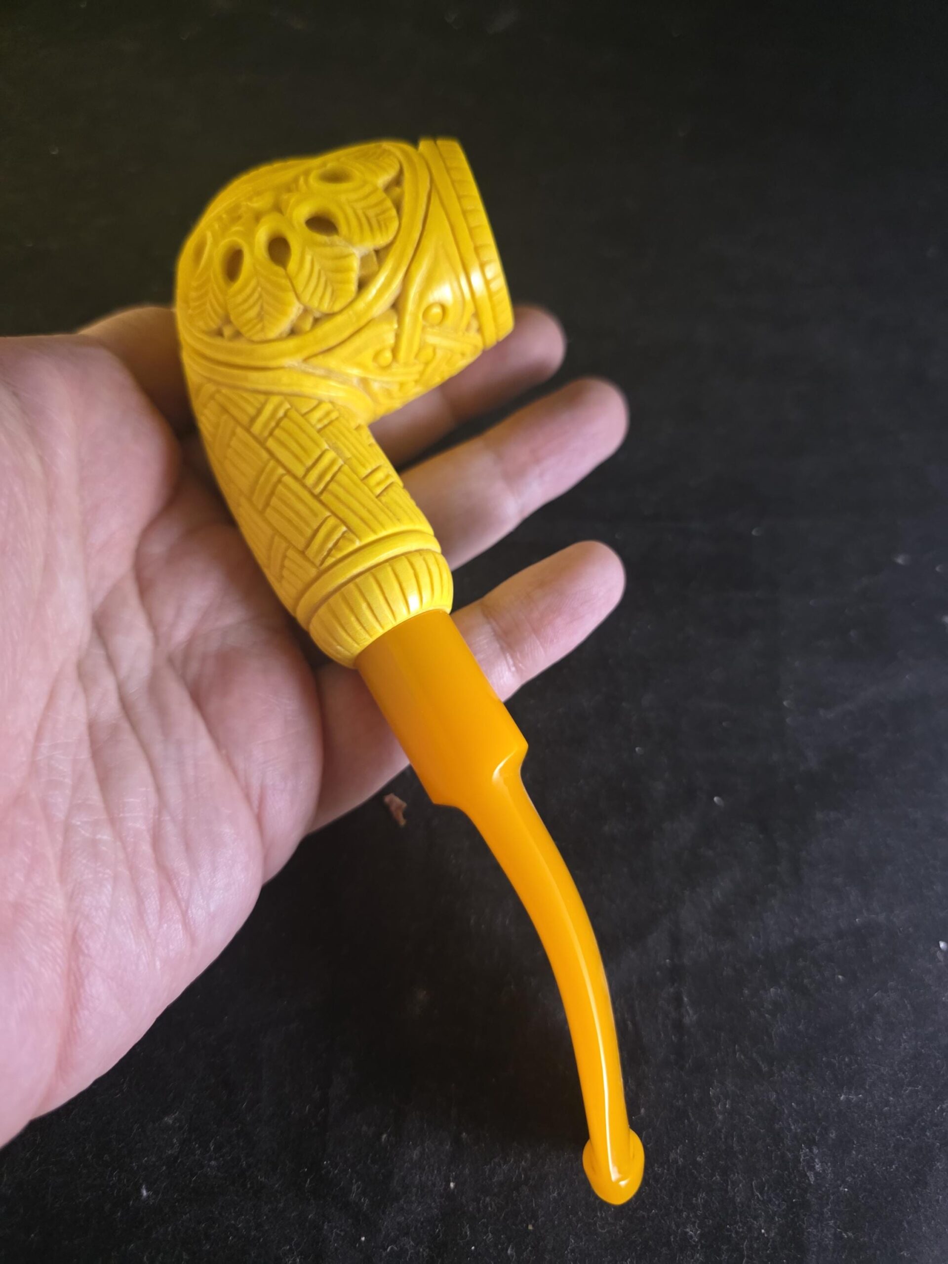 Masonic Figure Meerschaum Pipe, Premium Handmade Meerschaum Pipe with Acrylic Stem &Block meerschaum,Special masonic art - Image 6