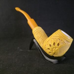Masonic Figure Meerschaum Pipe, Premium Handmade Meerschaum Pipe  with Acrylic Stem &Block meerschaum,Special masonic art