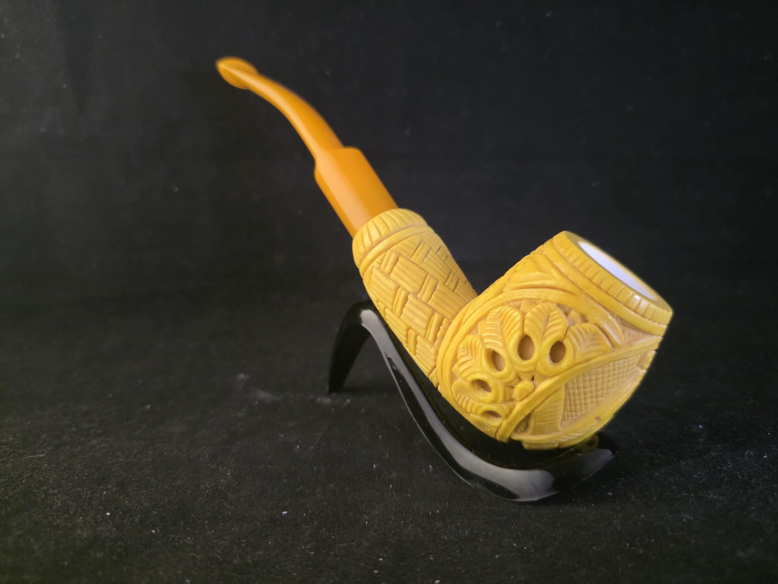 Masonic Figure Meerschaum Pipe, Premium Handmade Meerschaum Pipe with Acrylic Stem &Block meerschaum,Special masonic art