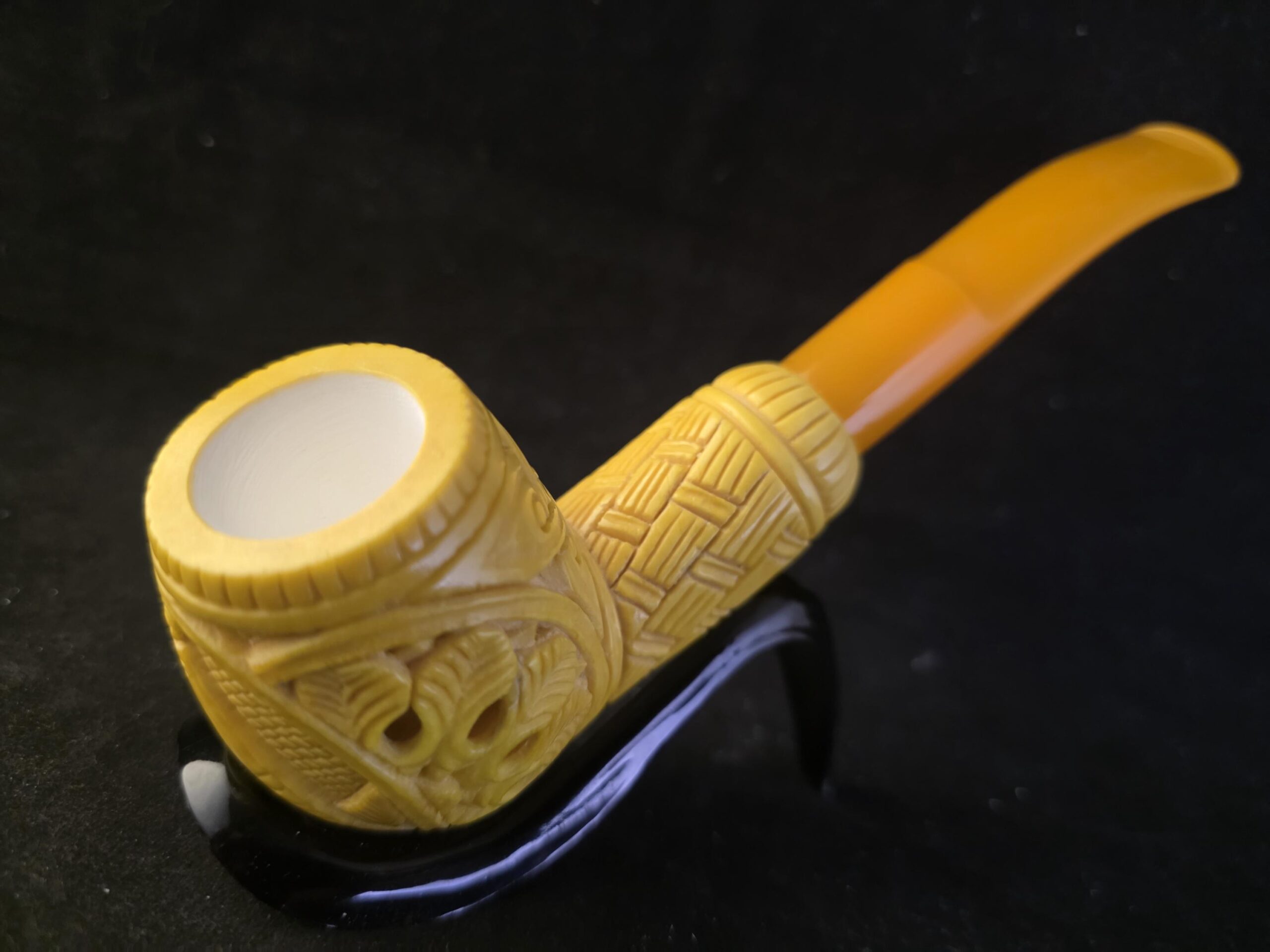 Masonic Figure Meerschaum Pipe, Premium Handmade Meerschaum Pipe with Acrylic Stem &Block meerschaum,Special masonic art - Image 7