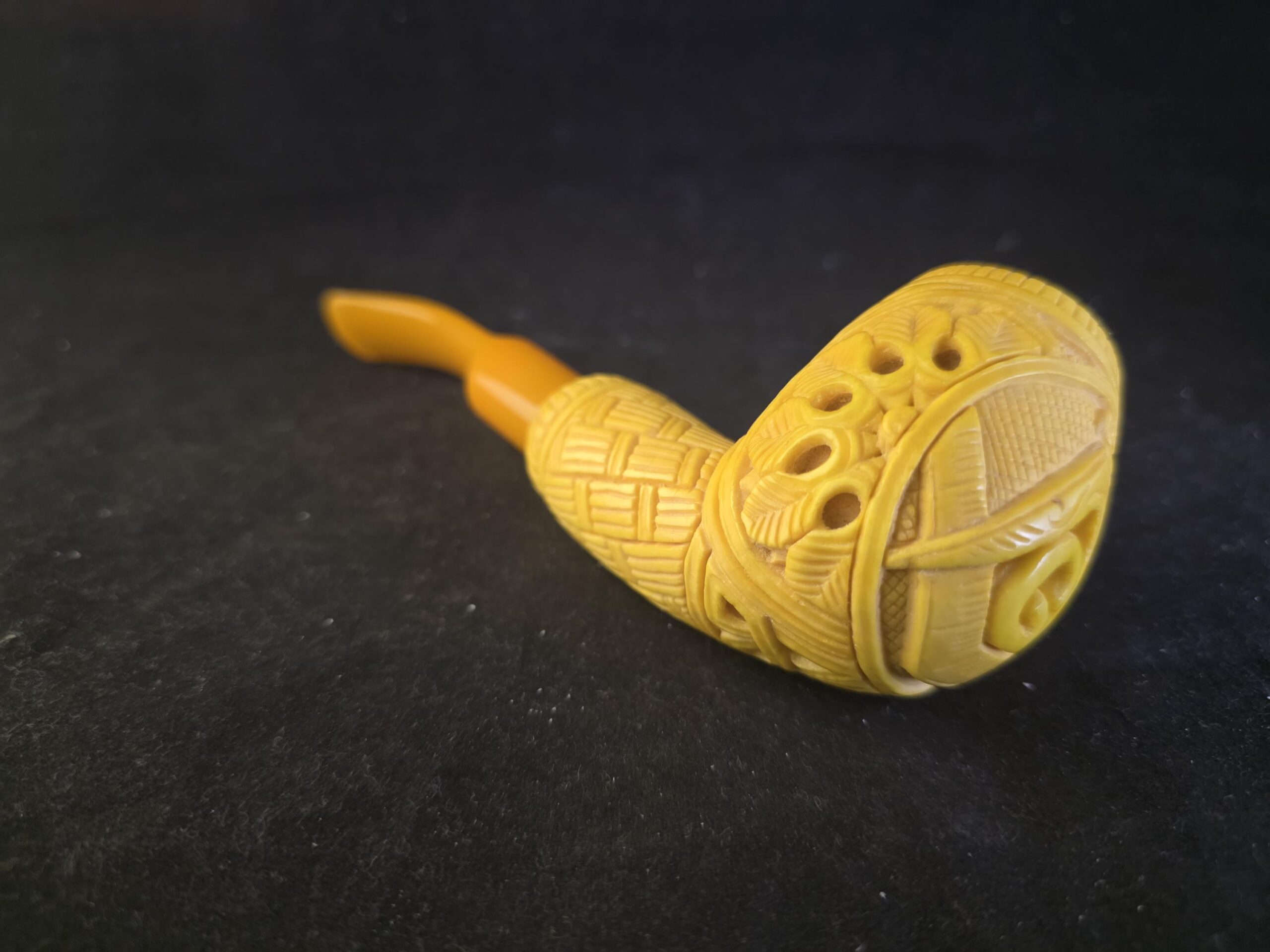 Masonic Figure Meerschaum Pipe, Premium Handmade Meerschaum Pipe with Acrylic Stem &Block meerschaum,Special masonic art - Image 9
