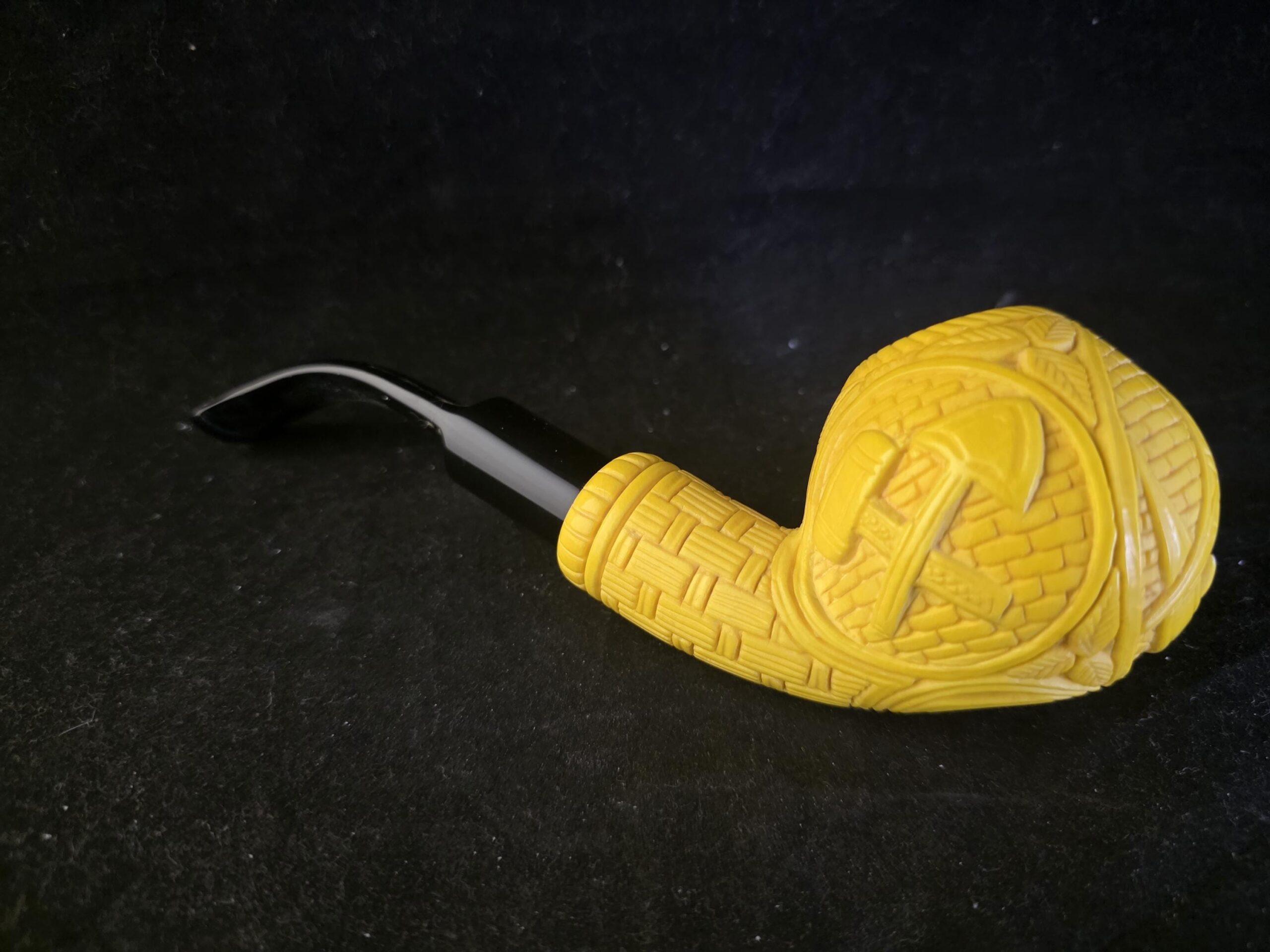 Masonic Figure Meerschaum Pipe, Premium Handmade Meerschaum Pipe with Acrylic Stem &Block meerschaum,Special masonic art - Image 7