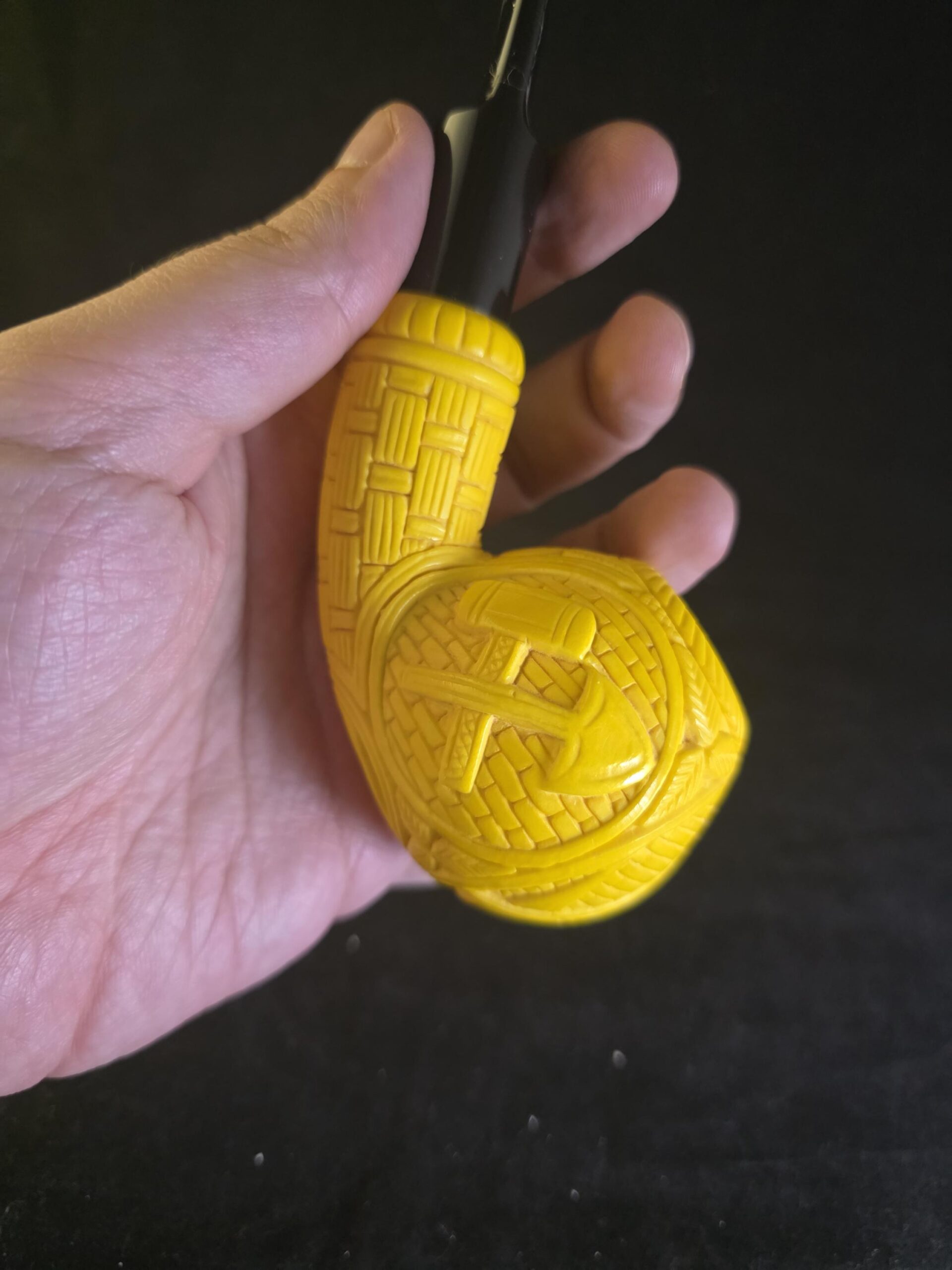 Masonic Figure Meerschaum Pipe, Premium Handmade Meerschaum Pipe with Acrylic Stem &Block meerschaum,Special masonic art - Image 6