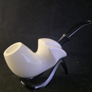 Smooth Free Style Design Meerschaum Pipe with Acrylic Stem & Block Meerschaum